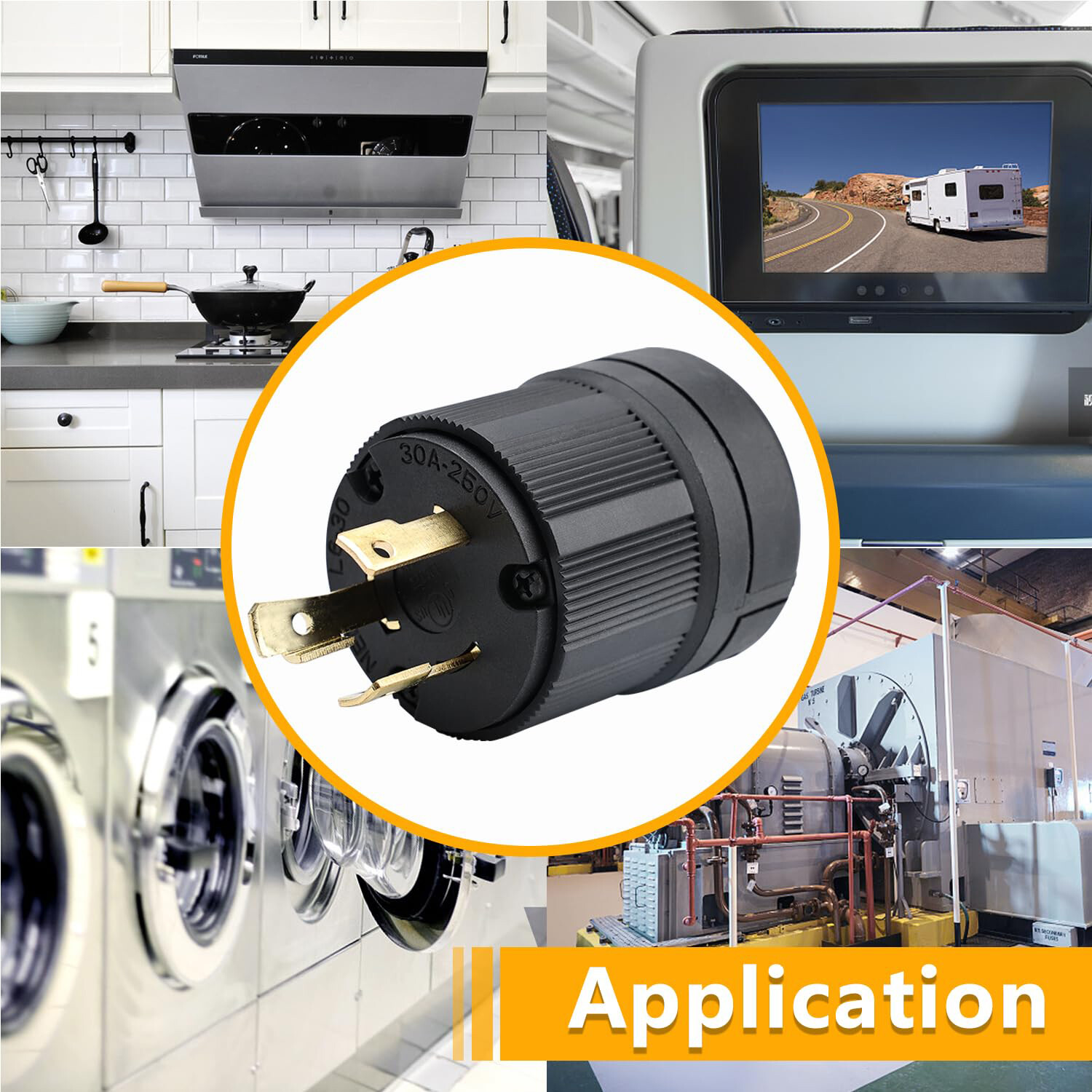 10* For Nema L6-30P L6-30R YGA017 KIT 30A 250V Male Female Twist Lock 3Wire Plug