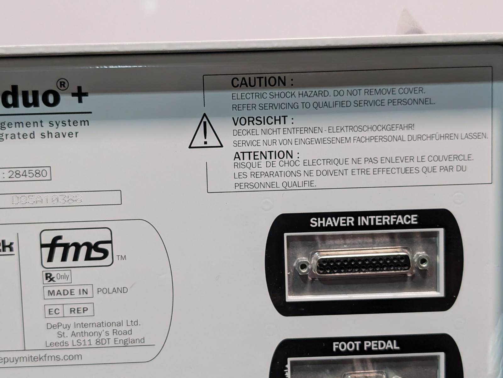 FMS Arthroscopy Group 284580 Duo+ Fluid Management System with Integrated Shaver