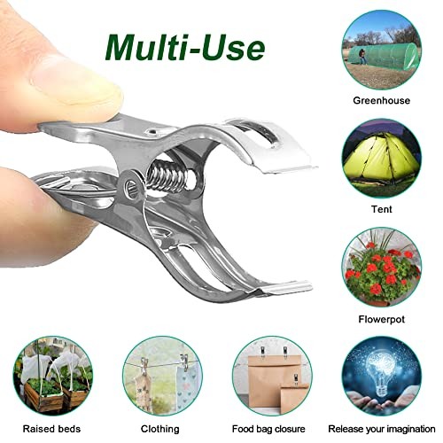 40 Pcs 2.3 Inch Row Cover Clips, Garden Clips for Netting, Greenhouse 40Pcs