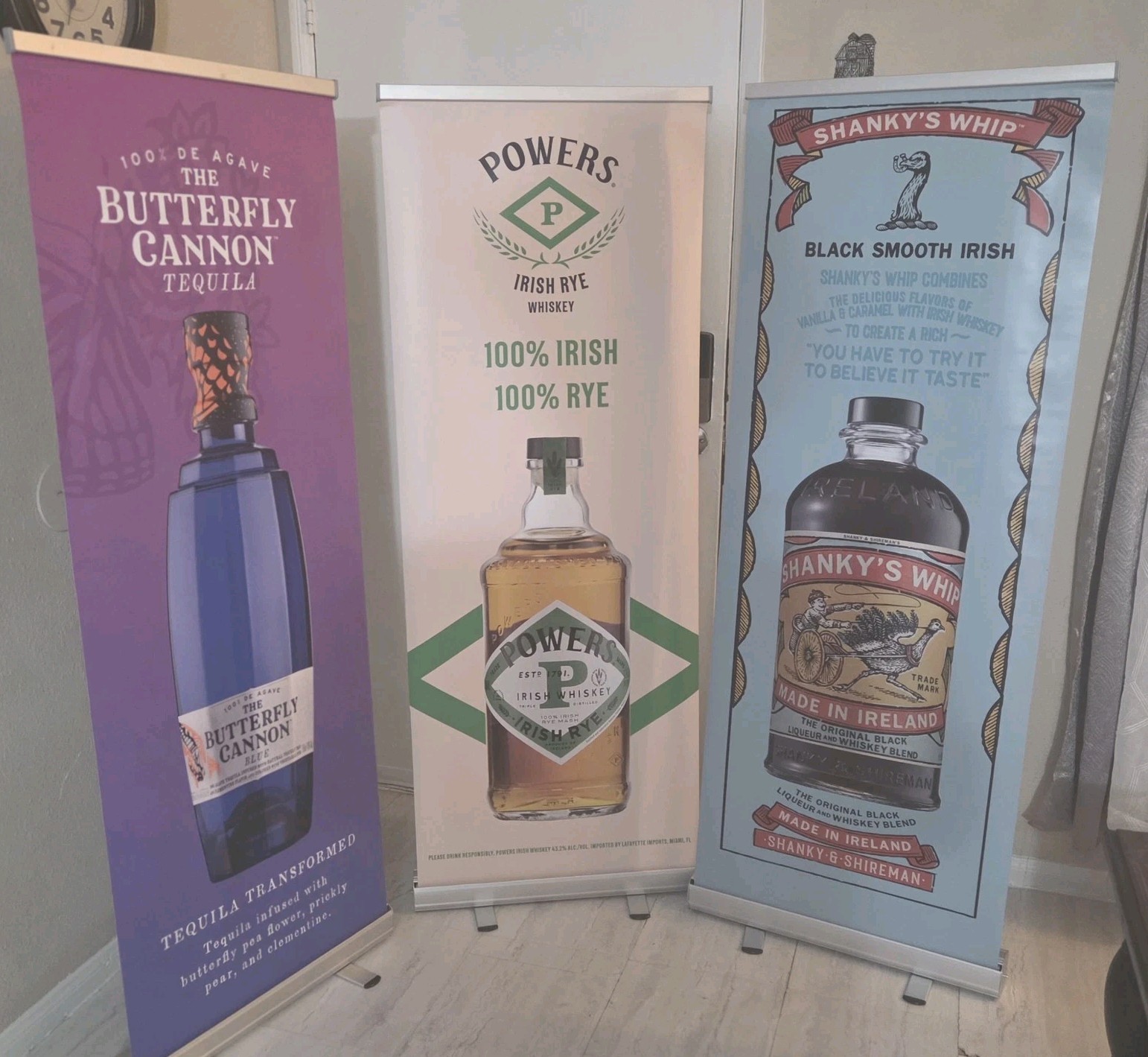 Bundle Of 3 Retractable Banner Stand 24"x 63" Roll Up Stand + Carrying  Bags