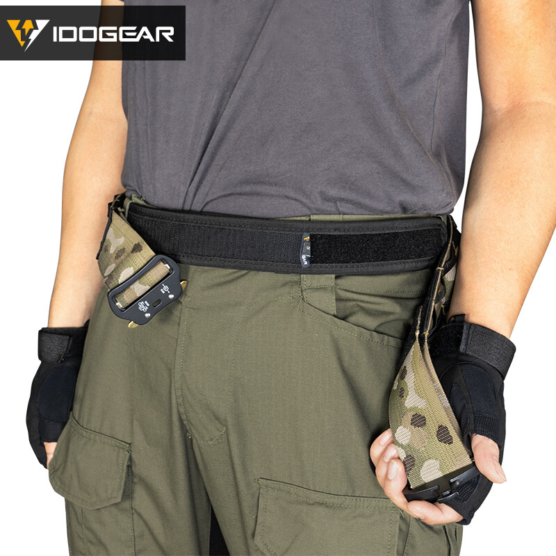 IDOGEAR 2" Tactical Belt Combat Quick Release Metal Buckle MOLLE Mens Belts Gear
