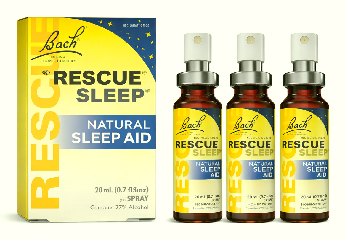 Bach RESCUE SLEEP Spray Natural Sleep Aid 0.7 fl oz 20mL PACK OF 3