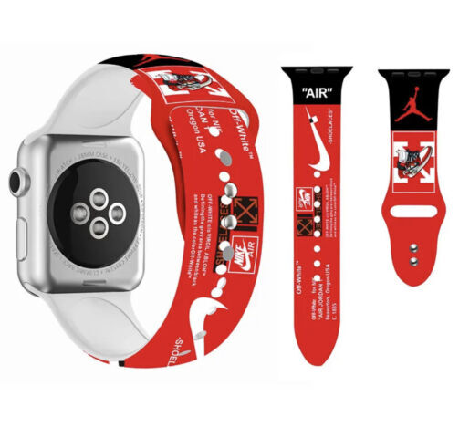 Nike Correa Silicone Apple Watch Band Off White Jordan AIR 85