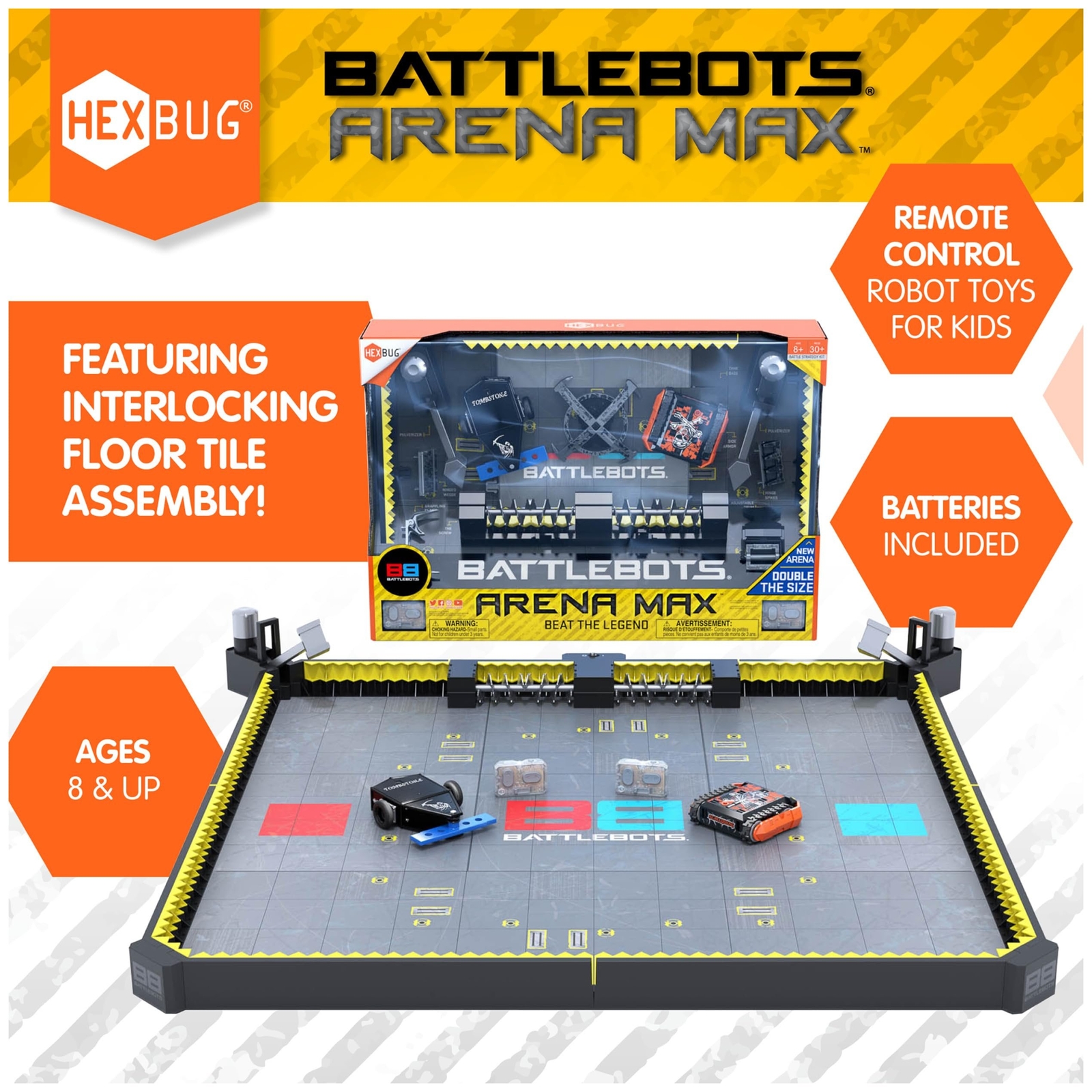 HEXBUG BattleBots Arena MAX, Multiplayer Robot Board Game for Kids, Remote...