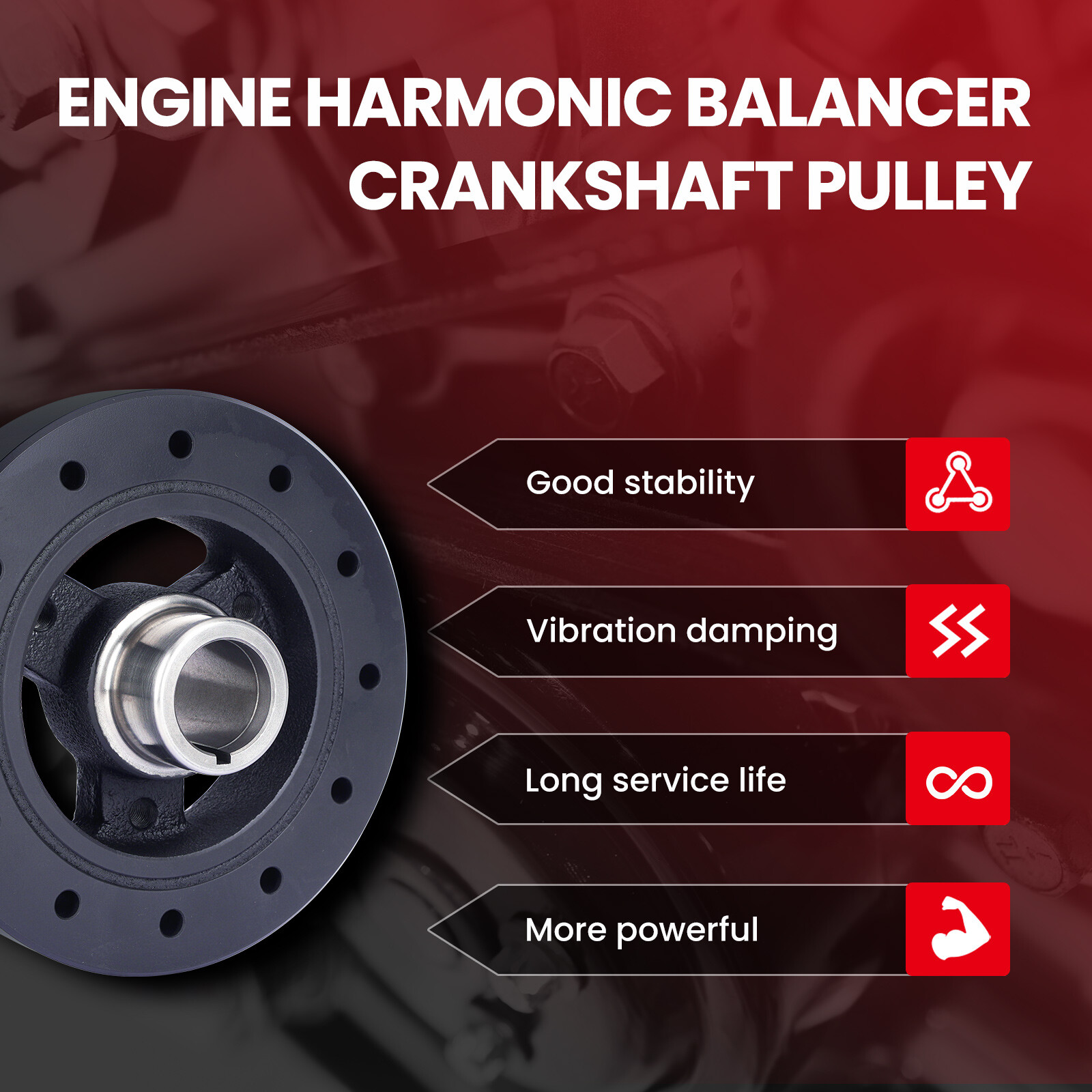 Engine Harmonic Balancer for 1969-1998 Chevrolet GMC Pontiac Oldsmobile 5.0 5.7L