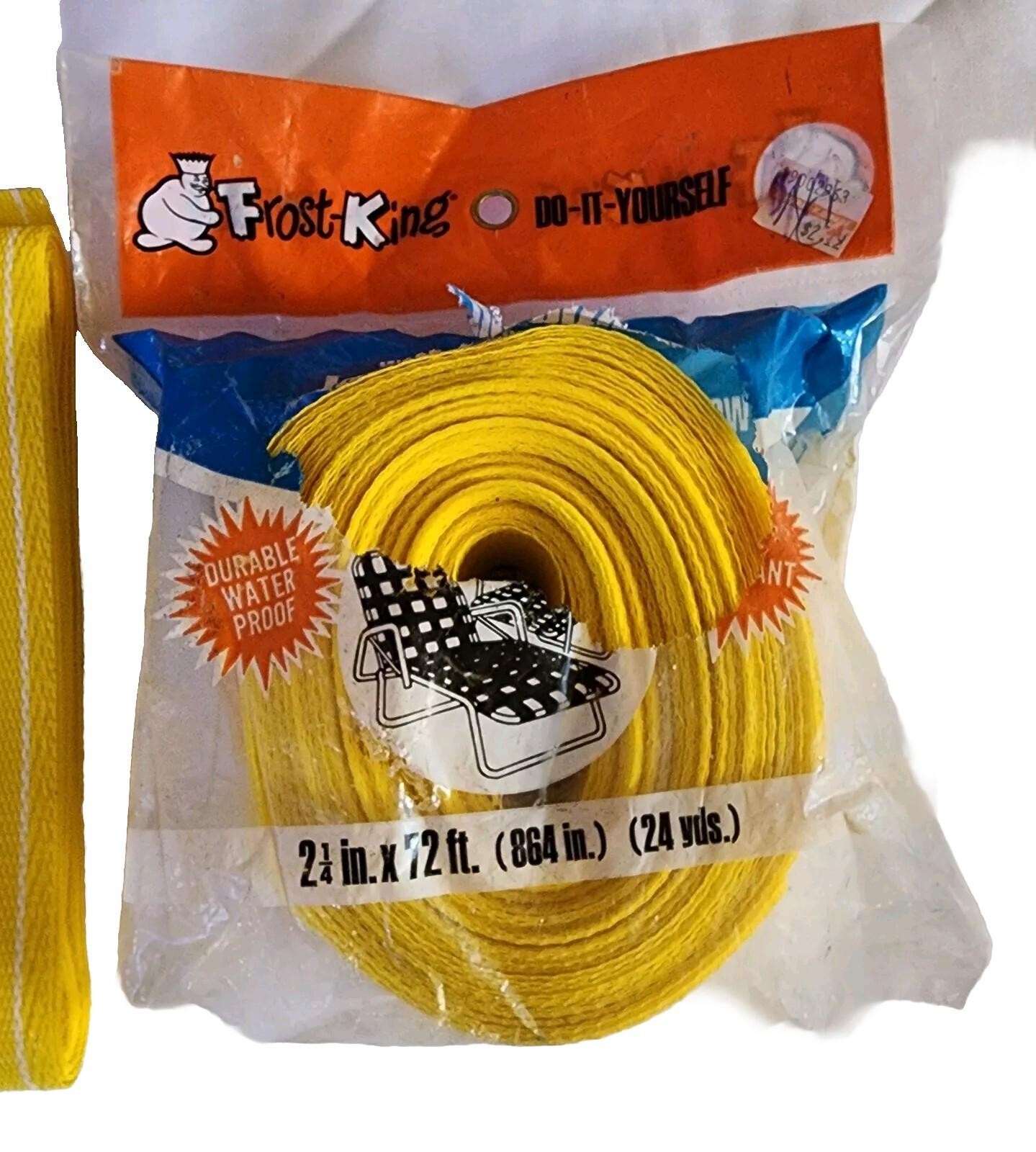 Frost King Re-Web Kit Lawn Chair Webbing Yellow 2 Packs 110ft + 1 Open Vintage