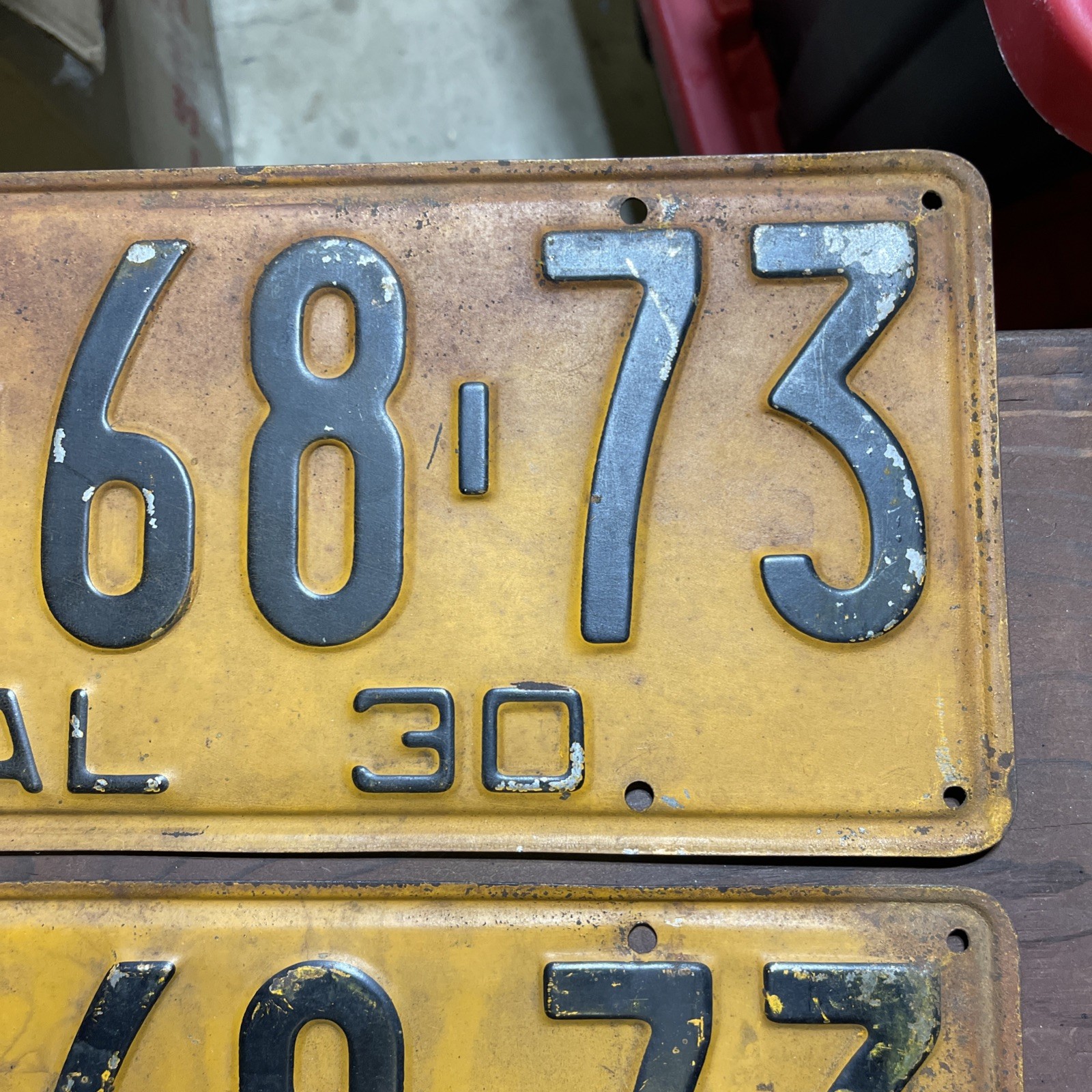 Vintage 1930 California License Plate Pair