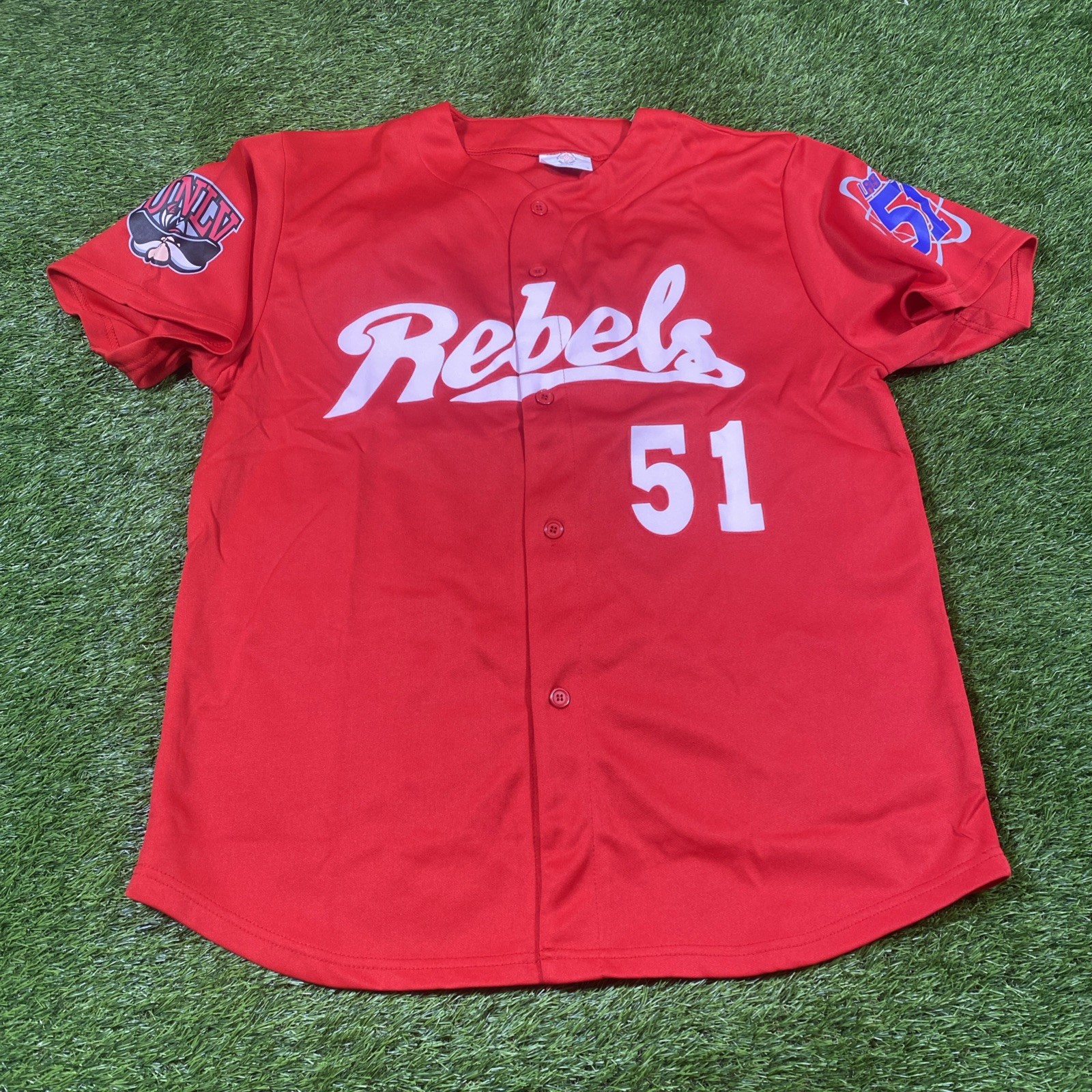UNLV Rebels Baseball Jersey Mens Xl Red Ncaa #51 Stadium Issue