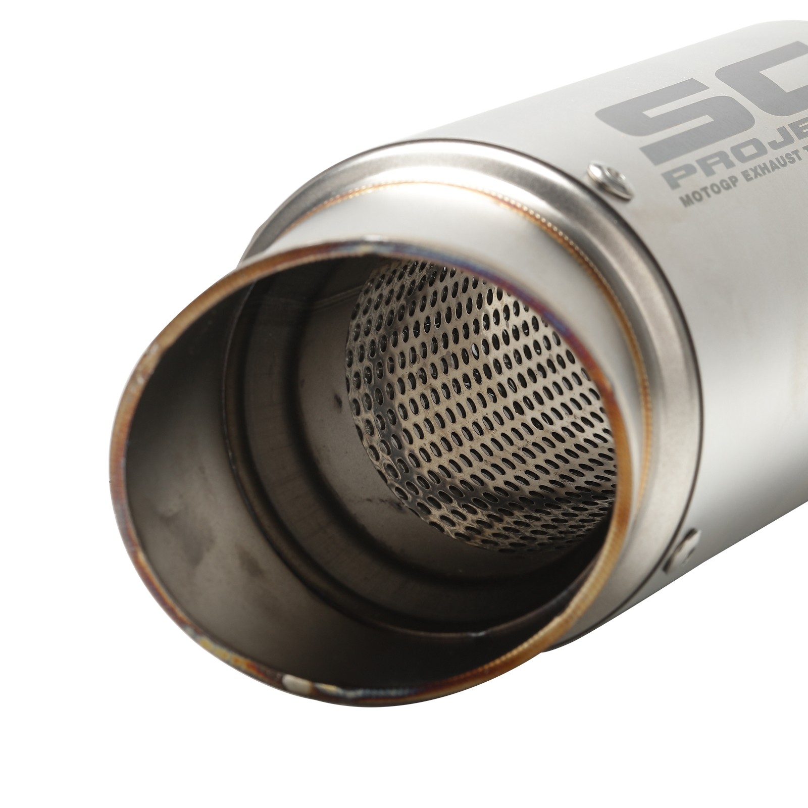 SC 2" 51mm Universal Slip-on Motorcycle Exhaust Muffler Pipe Tail Tips Silver