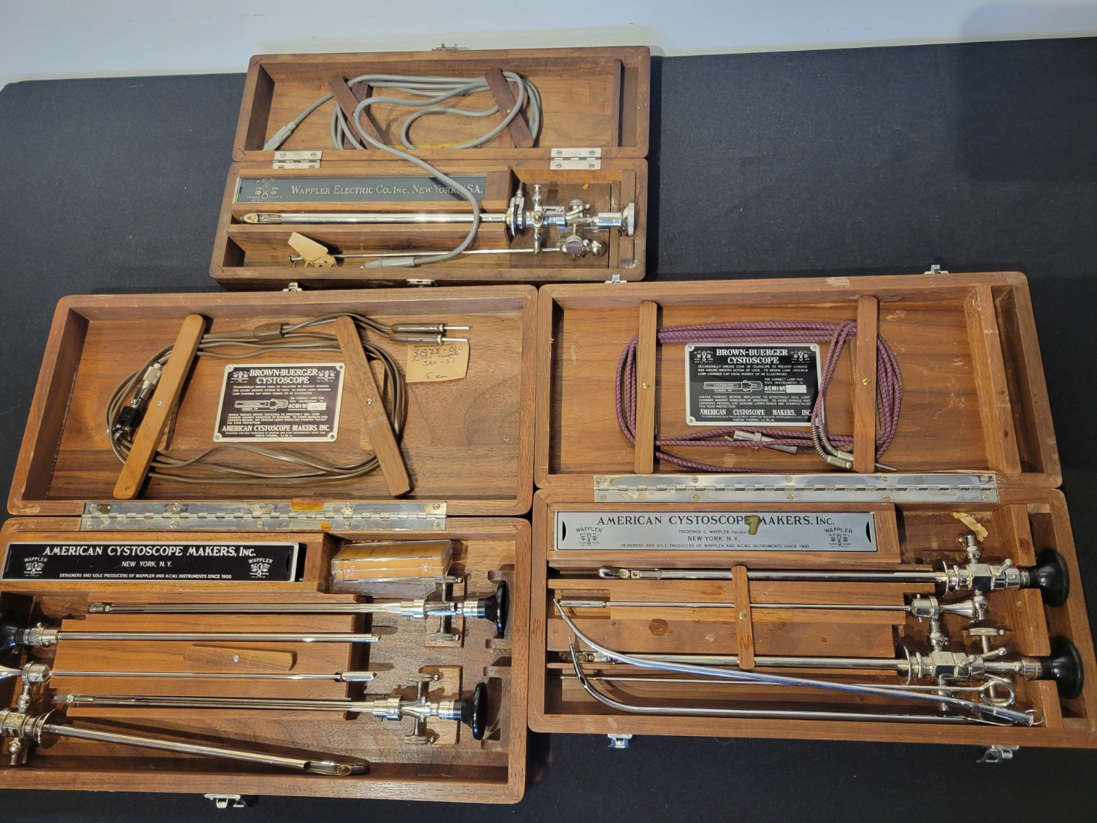 3 Sets of Vintage American Cystoscope Makers INC Brown-Buerger Cystoscope