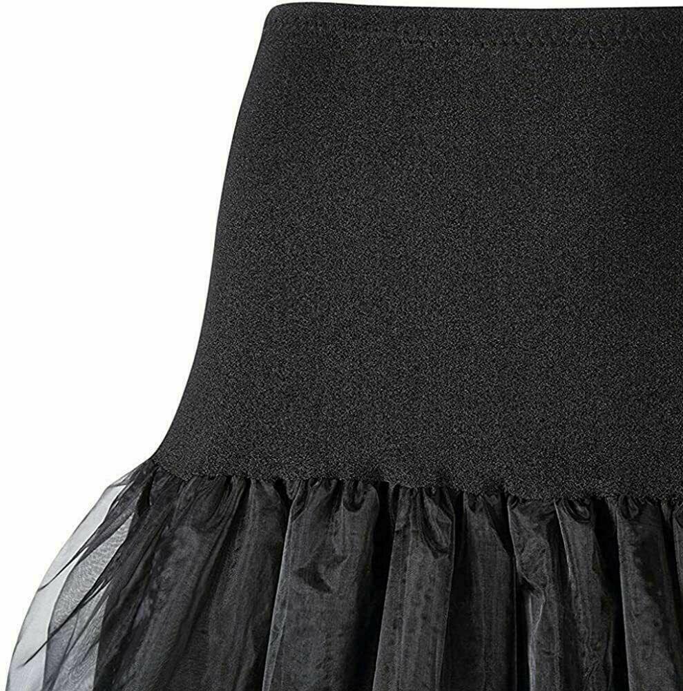 50S Women Petticoat Underskirt Retro Crinoline Half Slips Rockabilly Tutu Skirt