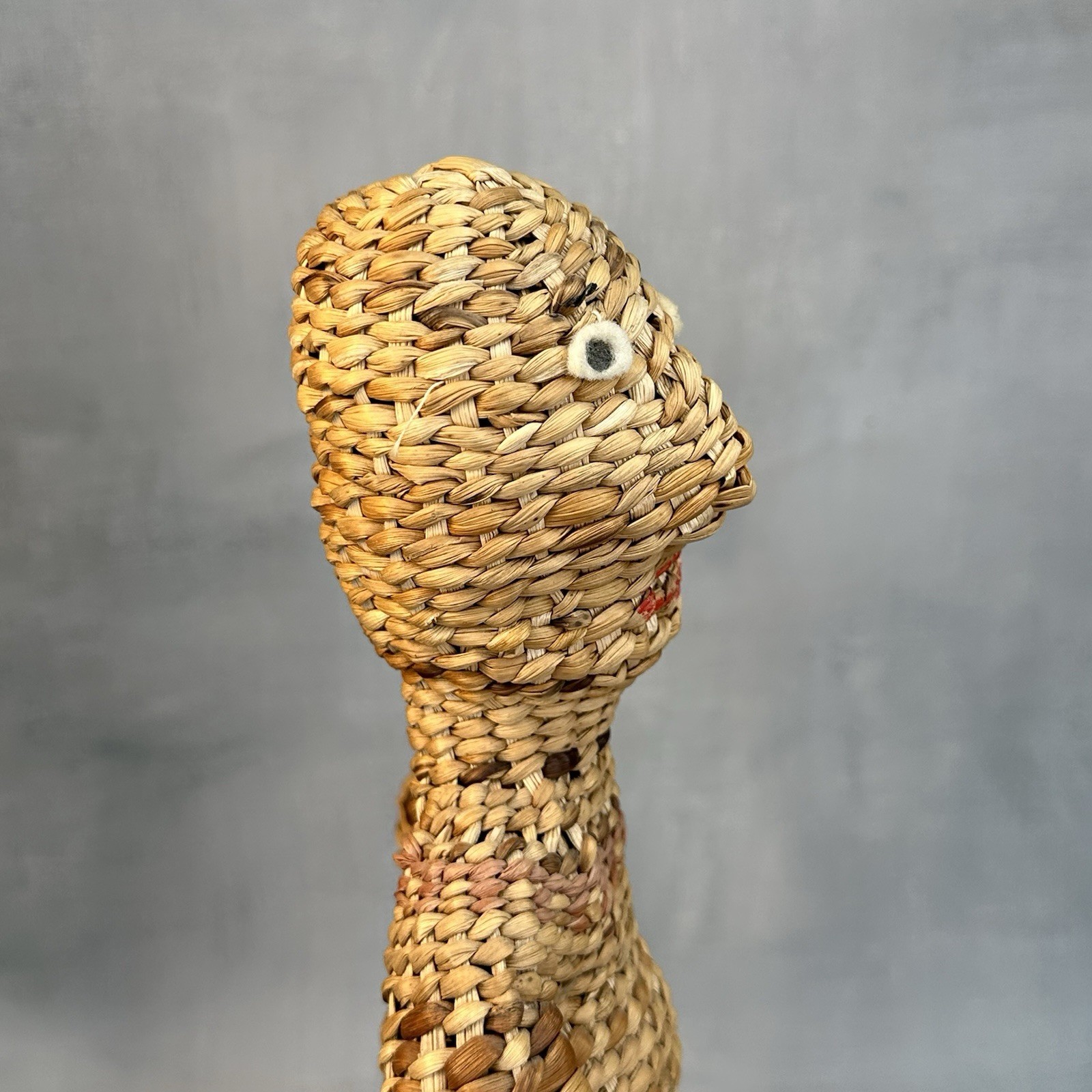 Vintage Native American Skokomish Basketry Basket Doll Woman Dress 13”