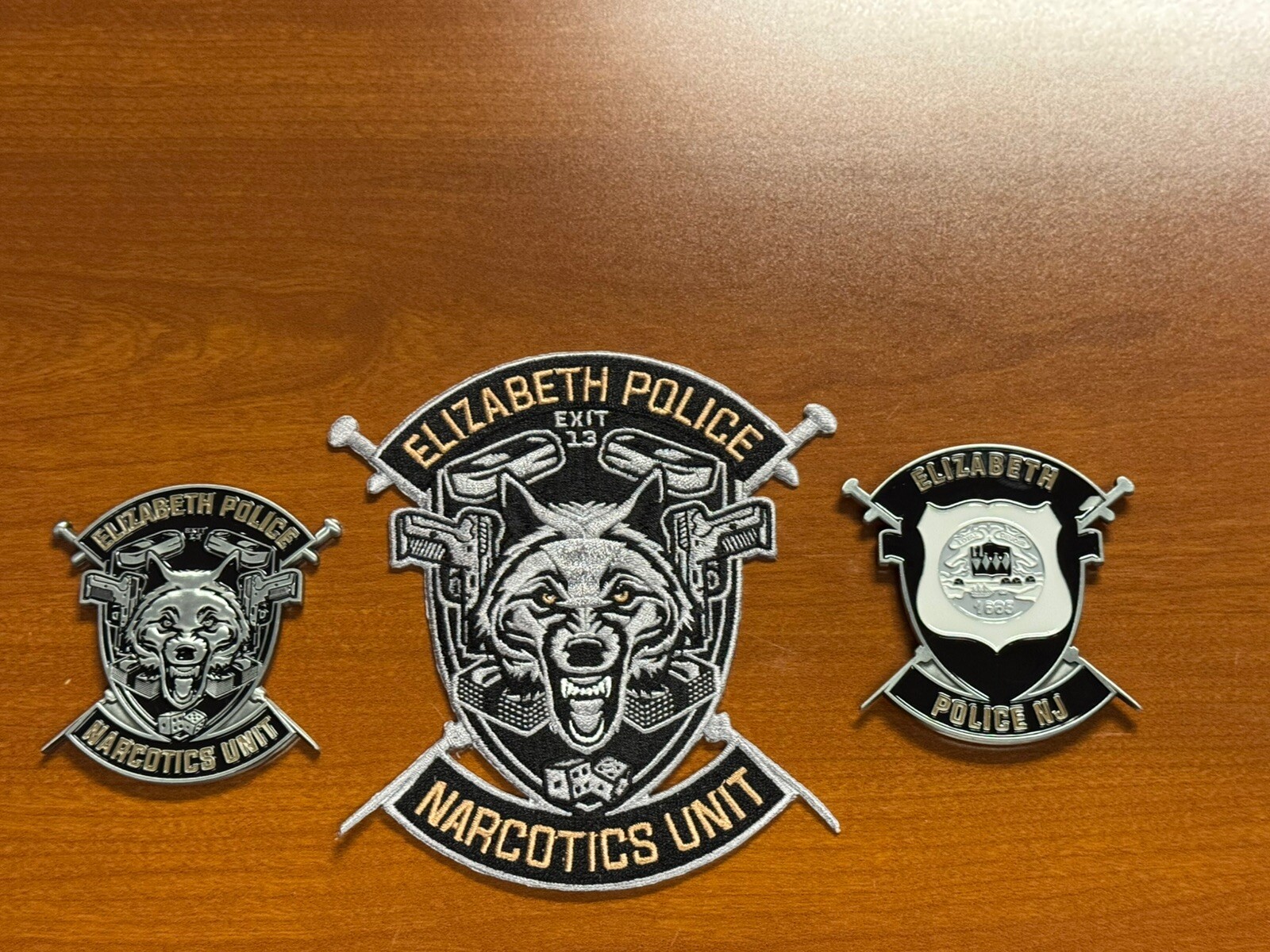 Elizabeth Police Department New Jersey PD Narcotics Unit Challenge Coin Patch NJ