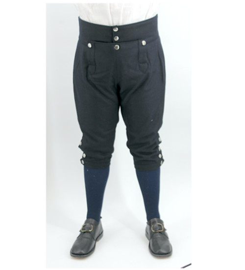 Dark Blue Wool Colonial Period Knee Breeches Size 46 / XXL