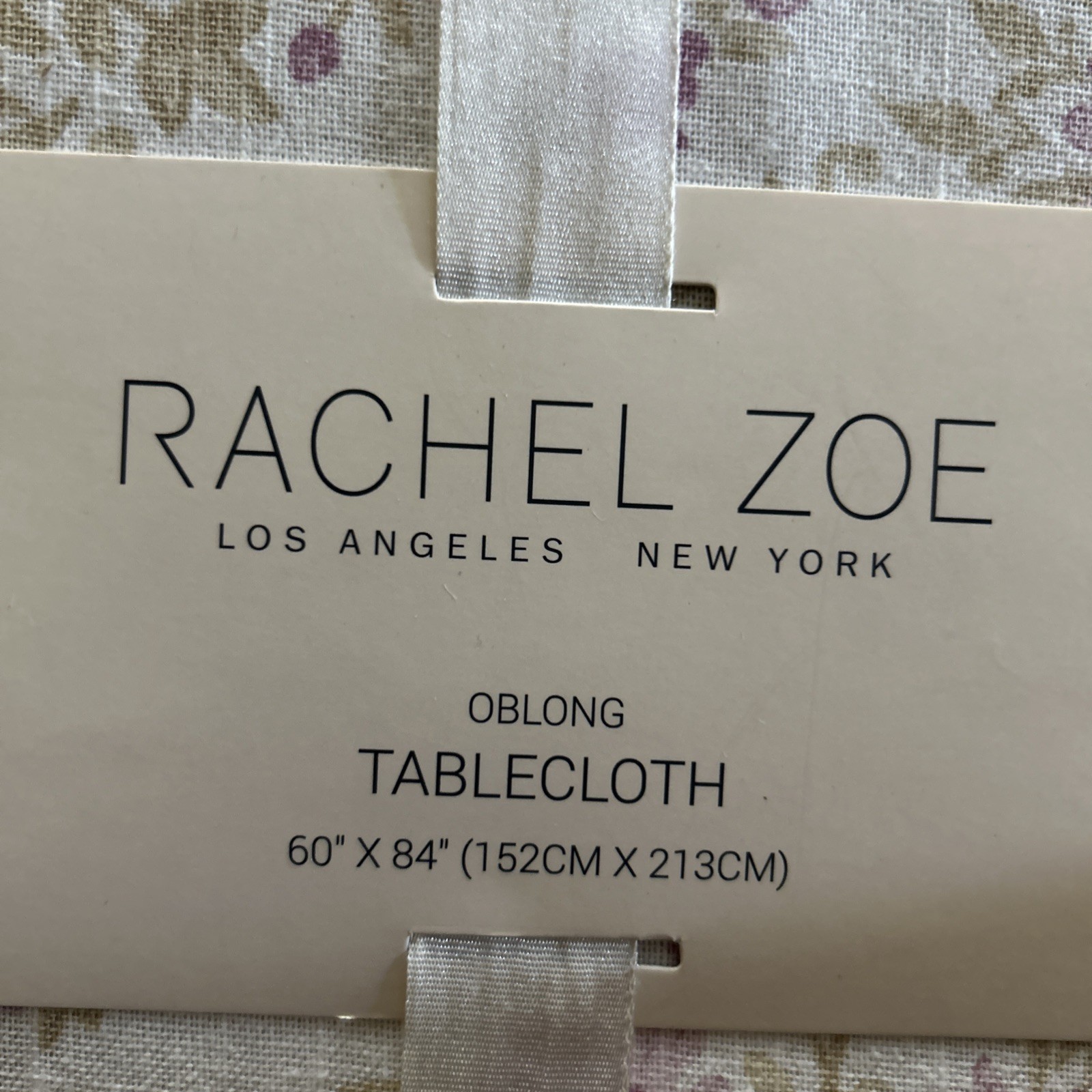 New Rachel Zoe Easter Tablecloth Oblong 60"x 84" Cotton Bunny Floral cottage