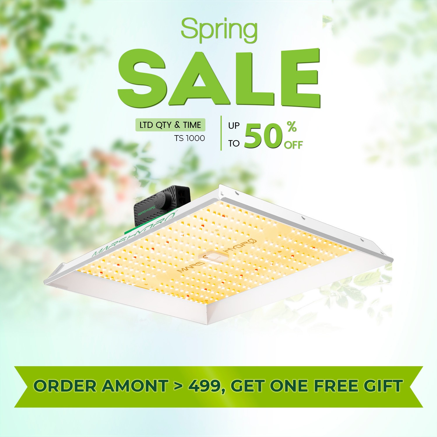 2026 Mars Hydro TS 1000 LED Grow Light Full Spectrum for Grow Tent Kit,Smart APP