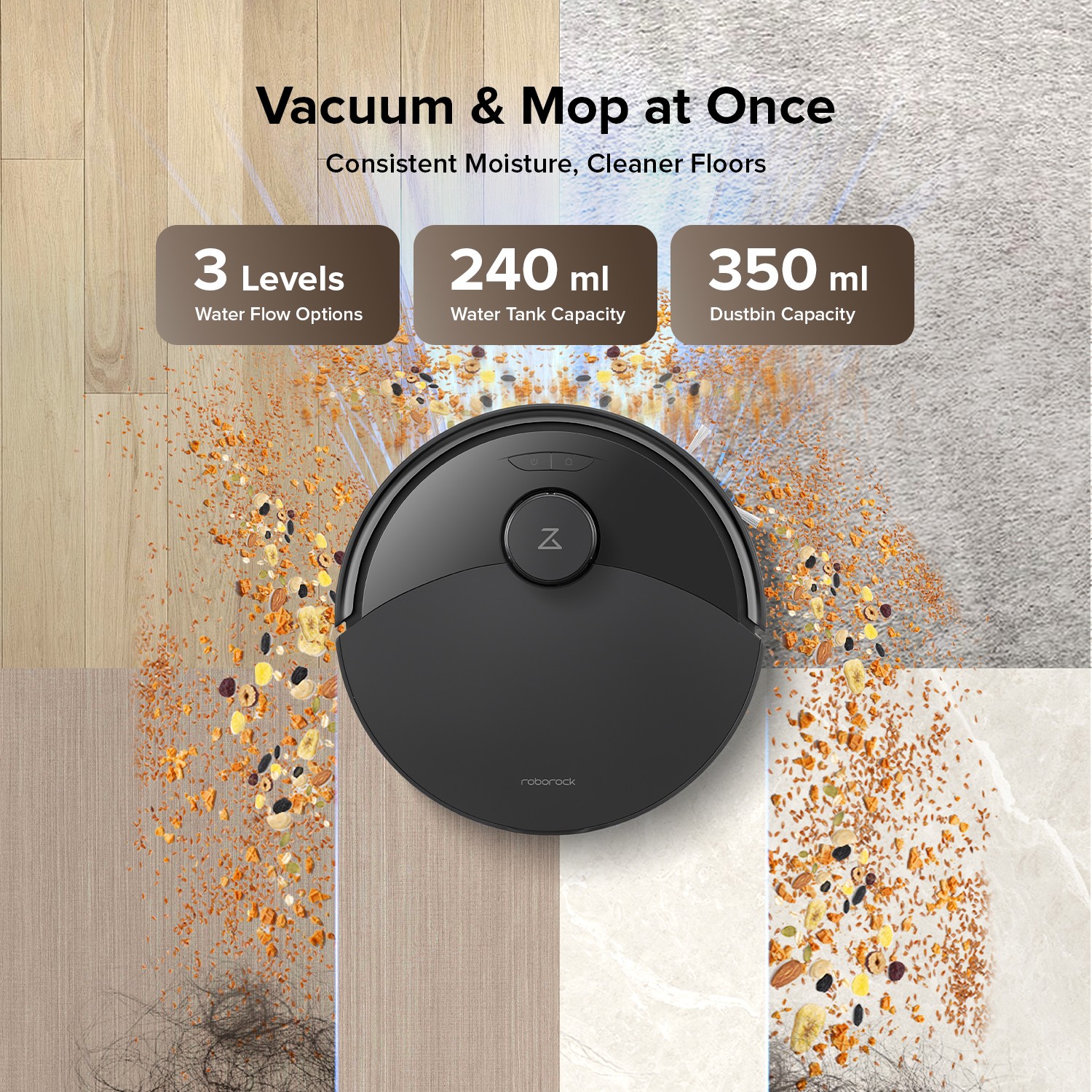 Roborock Q10 X5+ Self-Emptying Robot Vacuum Cleaner, 10000Pa, Obstacle Avoidance