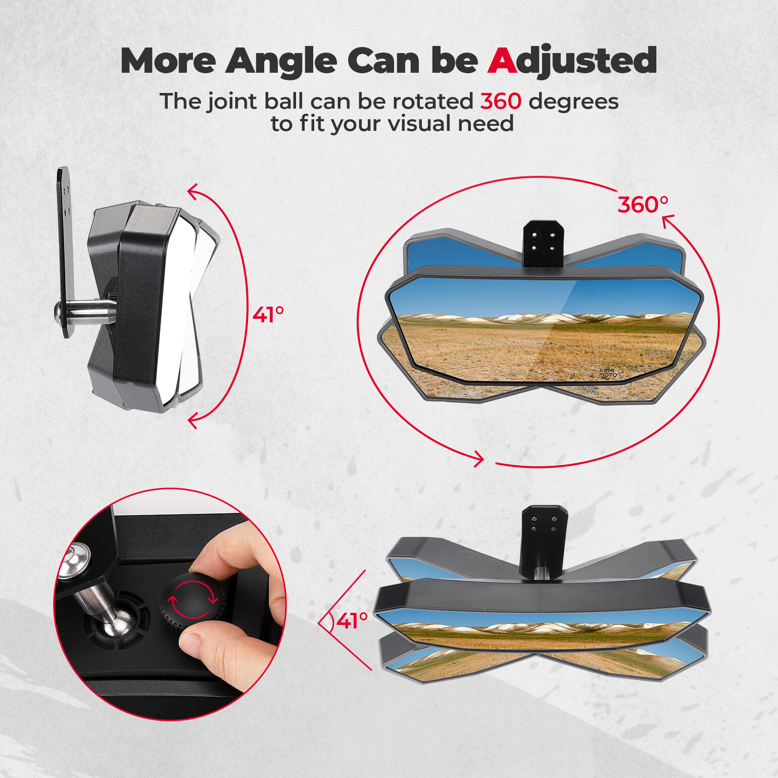 Upgraded Rear View Center Mirror For Polaris Ranger 570 S 900 XP 1000 2017-2024