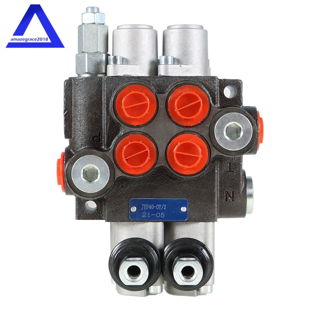 2 Spool Hydraulic Monoblock Double Acting Control Valve 11GPM SAE Ports 3625 PSI