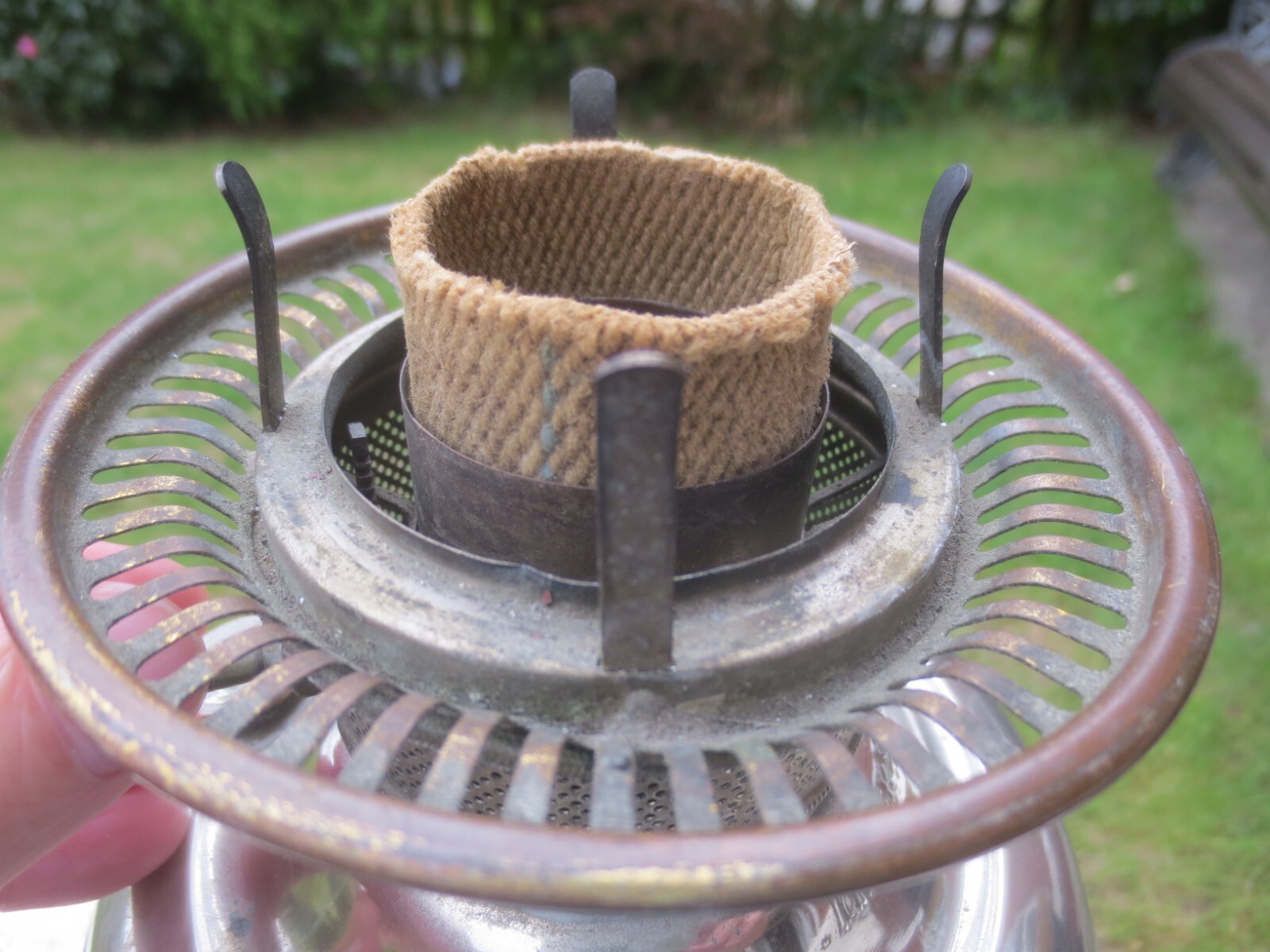 MILLER VESTAL OIL LAMP MADE IN USA With Chimney Shepherds Hut Oil Lamp