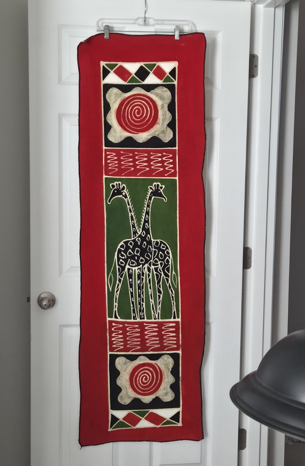 Large Handcrafted Kenyan Fabric Double Giraffe African Wall Art