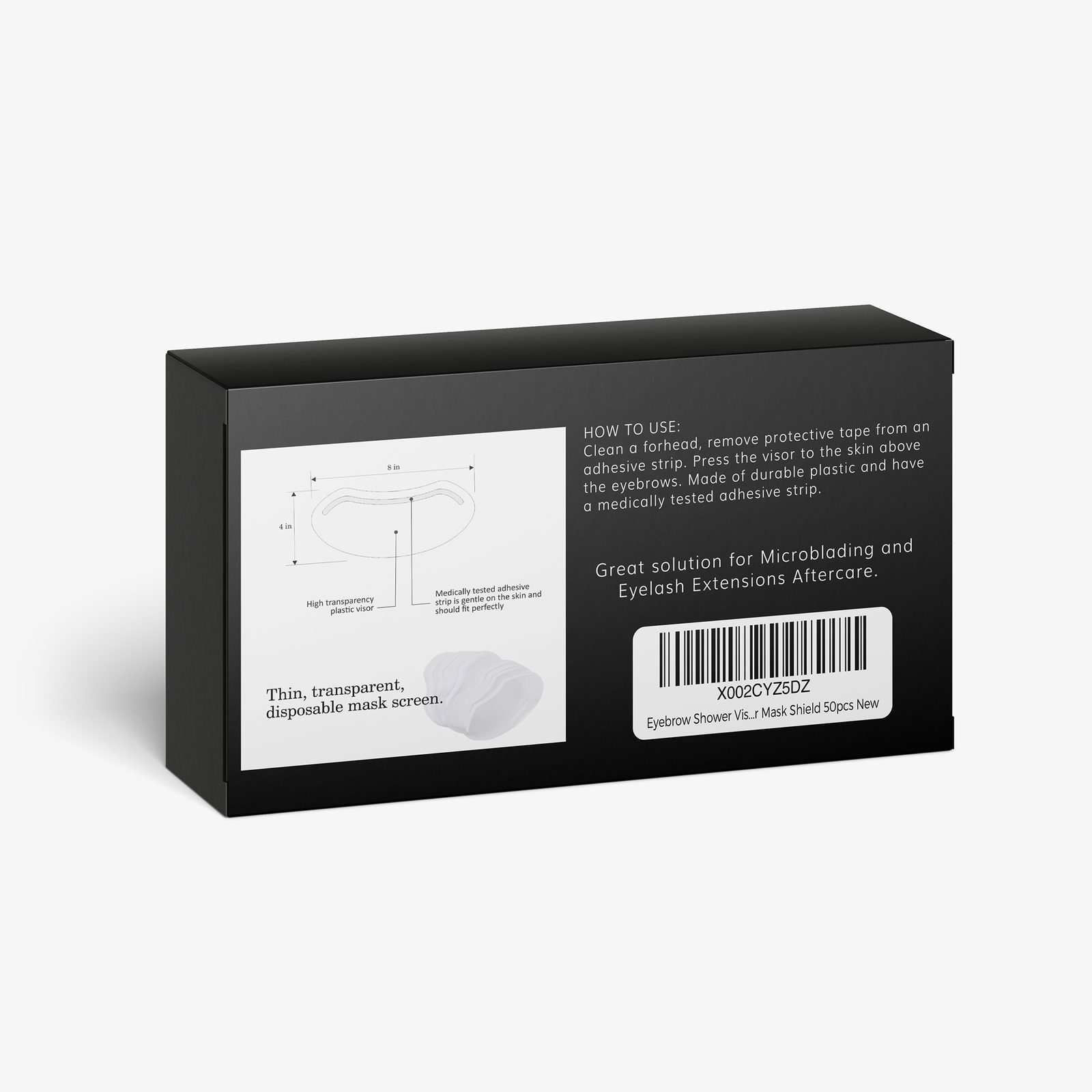 Protective Shower Visors for Eyelash Extensions, Microblading, Brow Lamination