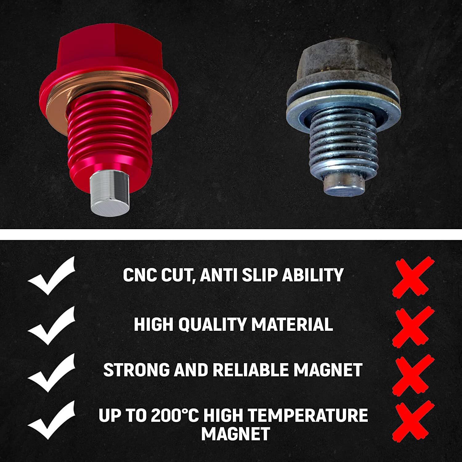 M14x1.5mm Car Engine Magnetic Oil Drain Plug Screw Nut Bolt Sumps Universal