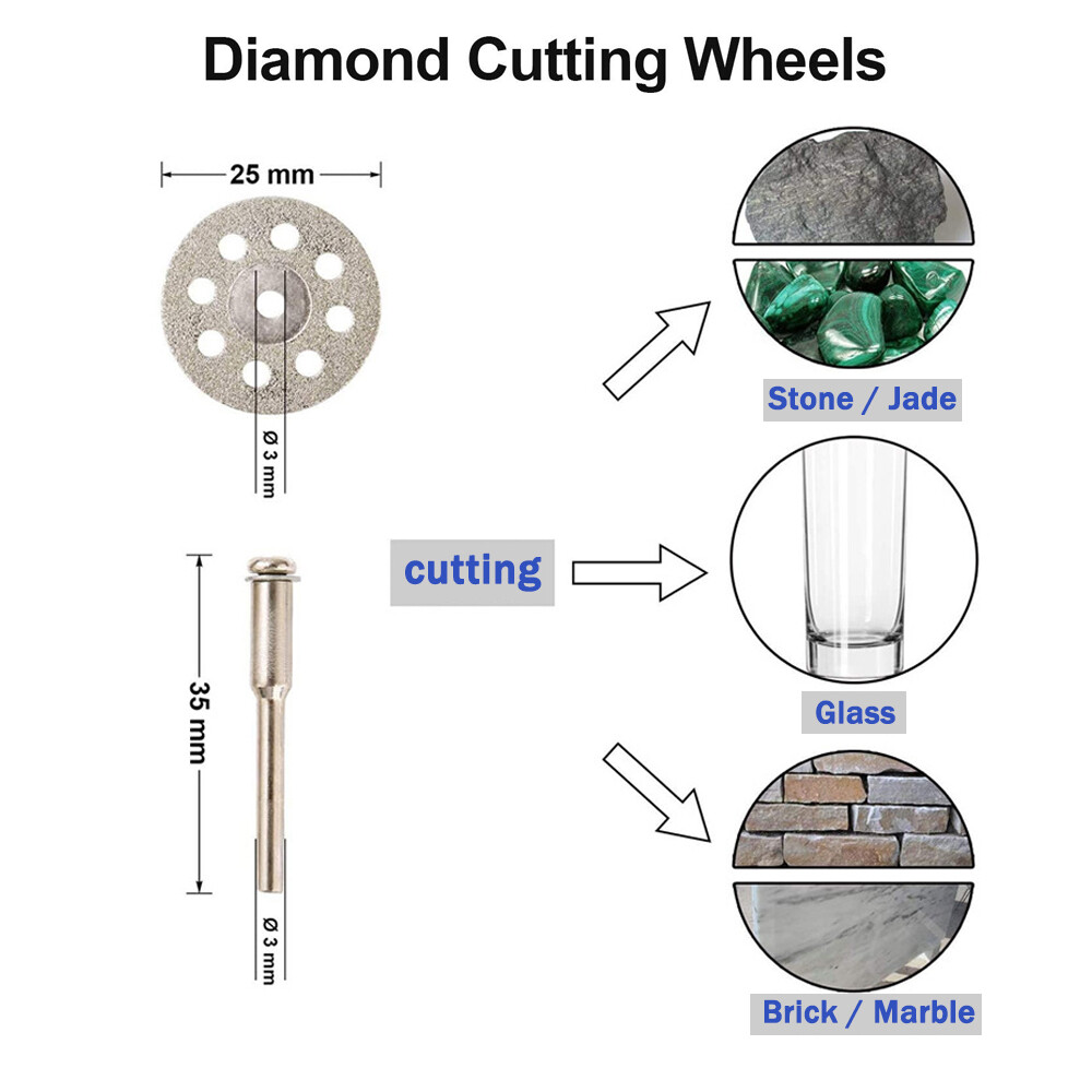 30Pcs Cutting Wheel Set Drill for Dremel Rotary Tool Accessories w/ 1/8" Mandrel