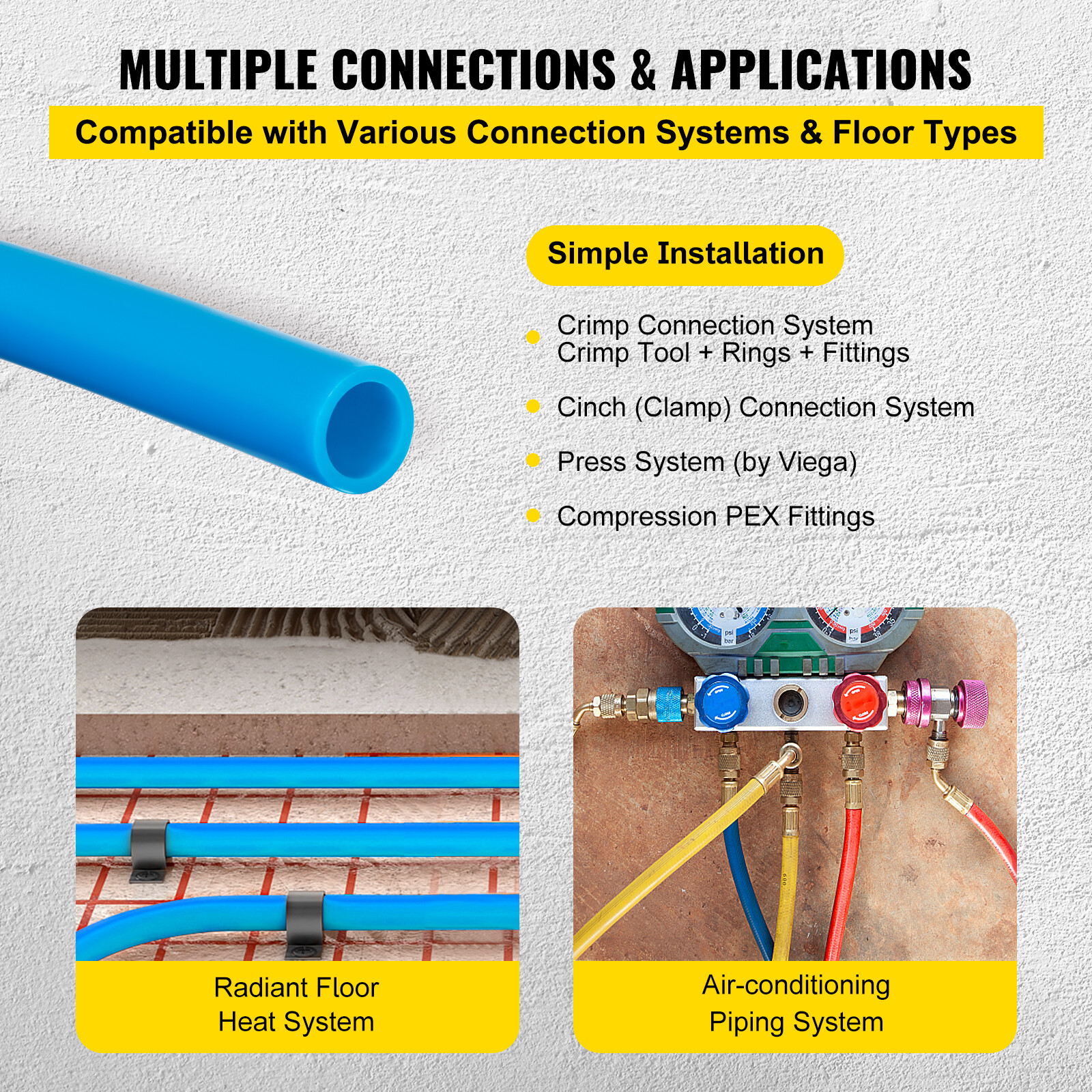 1"x300' coil PEX Tubing Blue Certified Non-Barrier Htg/Plbg/Potable Water