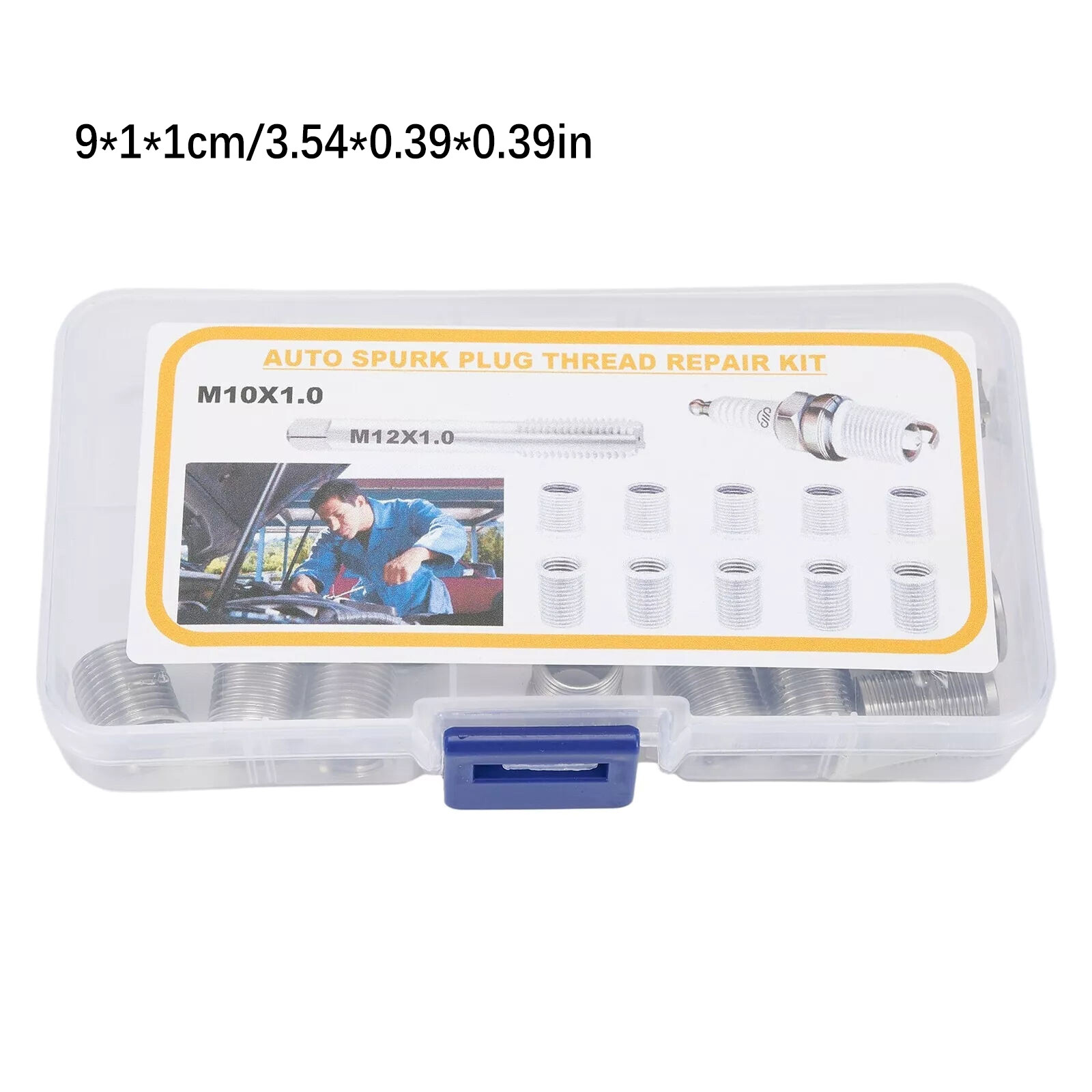 1Set Universal Spark Plug Thread Repair Kit Tool with M10x1.0 Thread Inserts