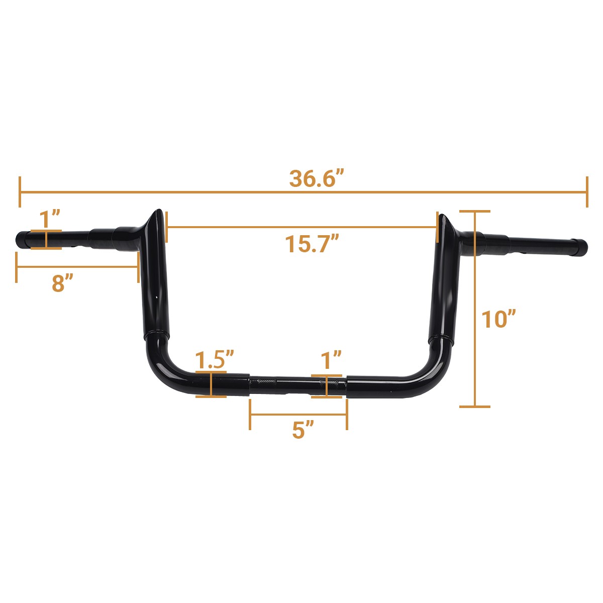 Black Chrome 10" 12" 14" For Harley Street Electra Glide Meathook Bars Handlebar