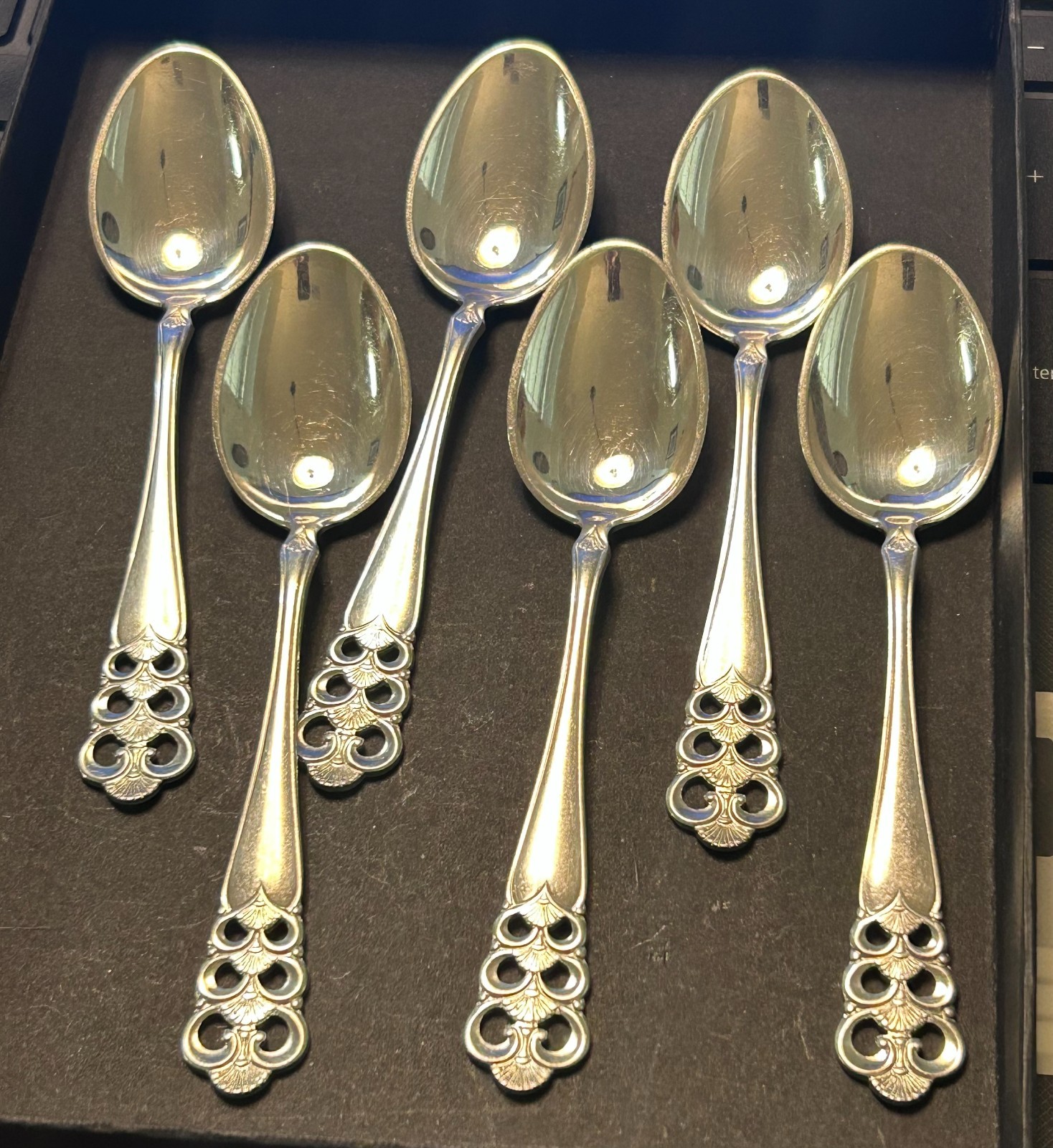 David Andersen Norrona Demitasse 5" Spoon set (6) D-A 60G Elegance Silver Plate