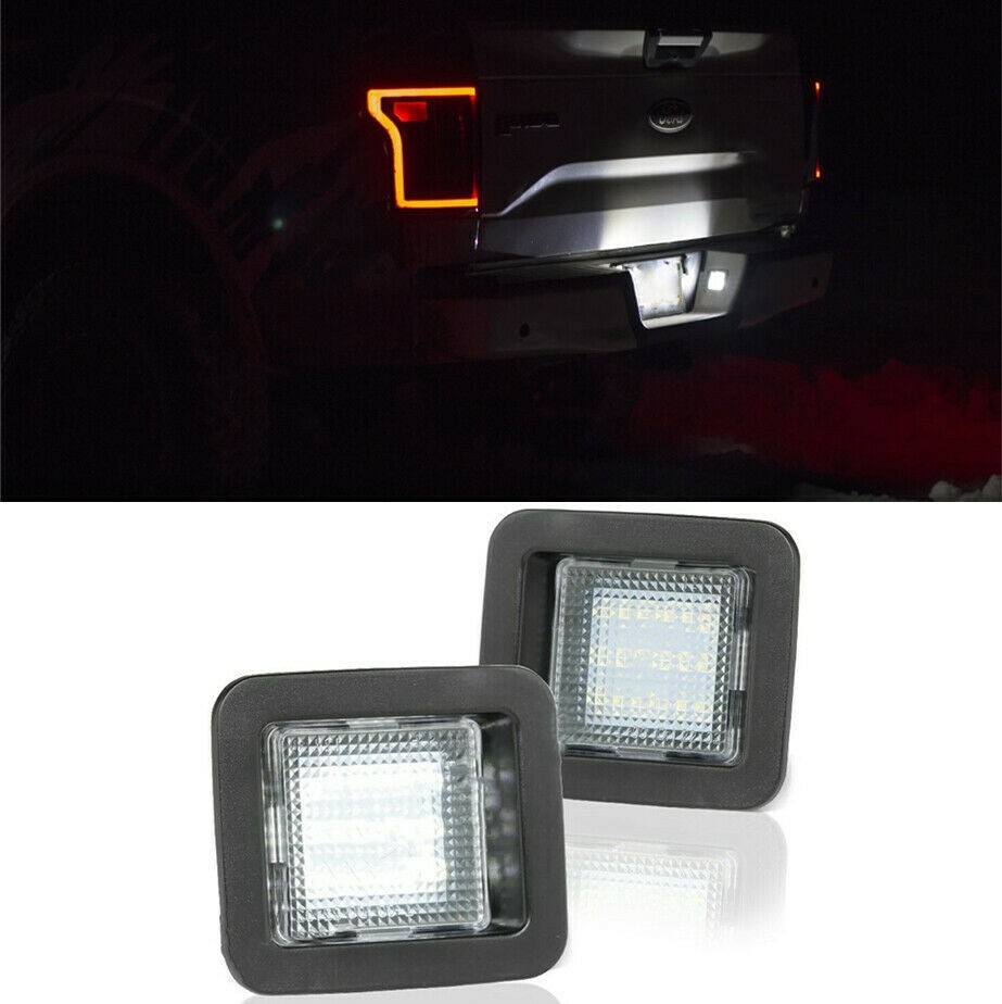 For Ford F150 2015-2022 White LED License Plate Light Bulbs Rear Assembly Lamps