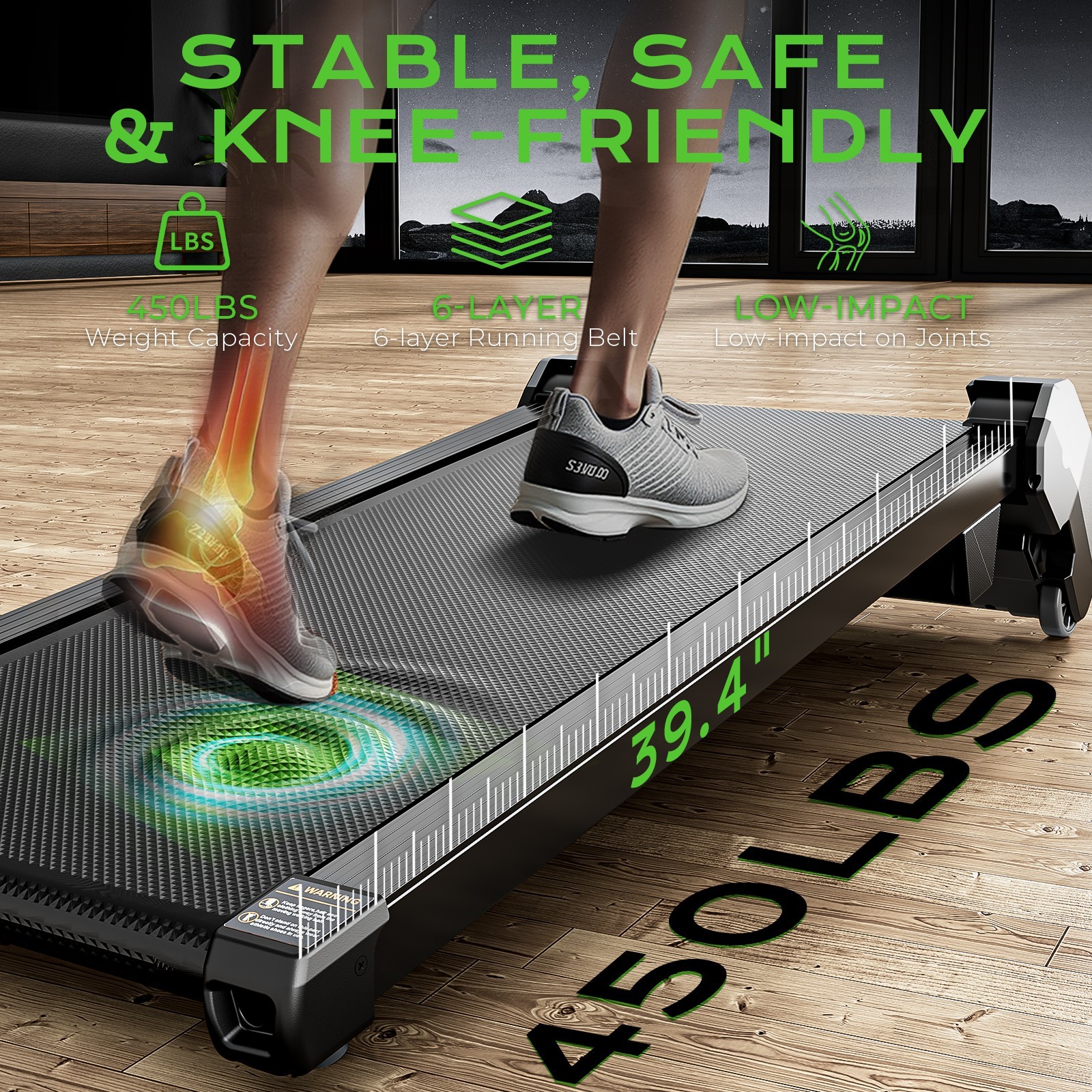 Auto Incline Treadmill 0-13% Slope 450LBS Capacity 2.5HP Quiet Motor LED Remote