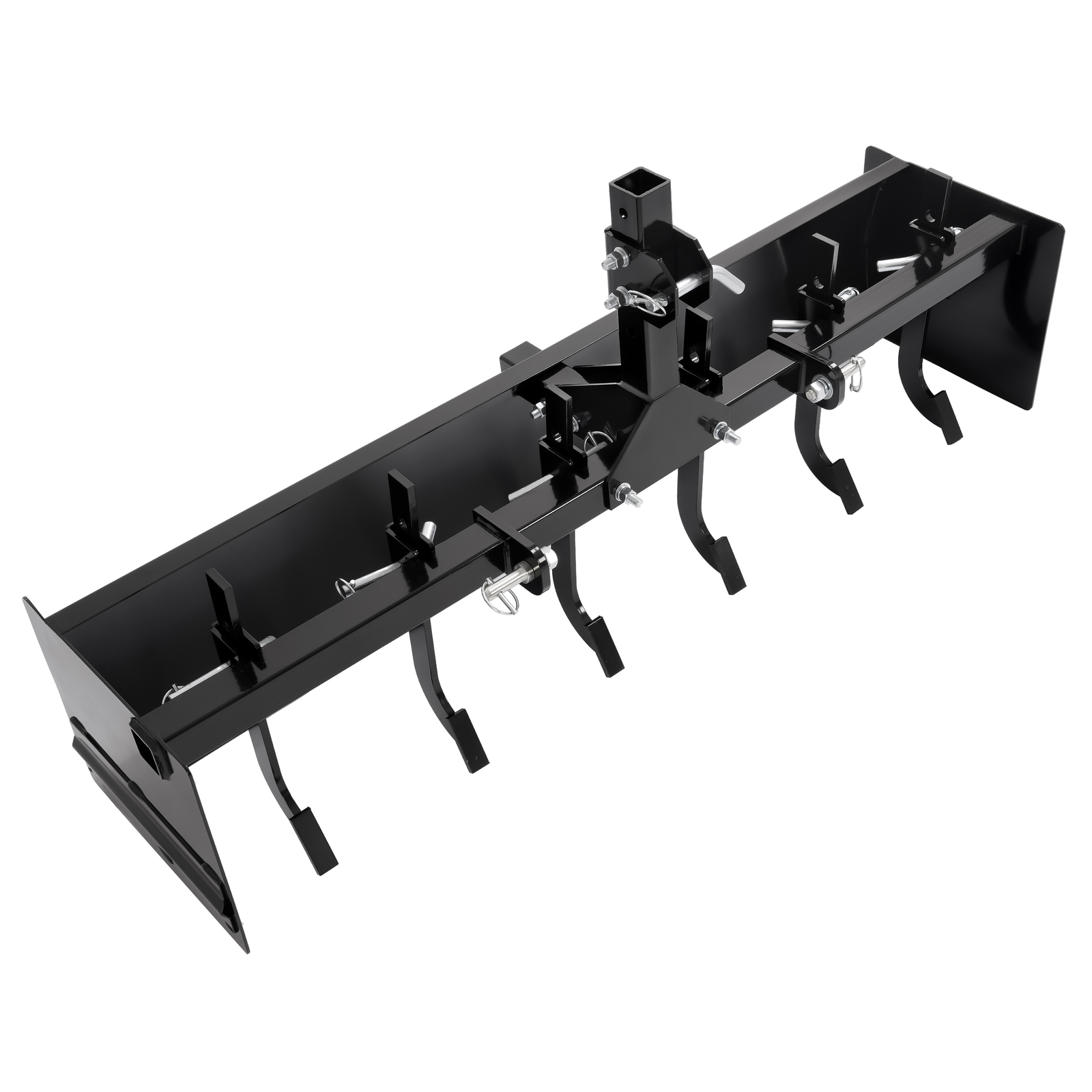 Powder Coated Steel 55" Box Blade Scraper W/6 Scarifier Shank For Cat 0 & Cat 1