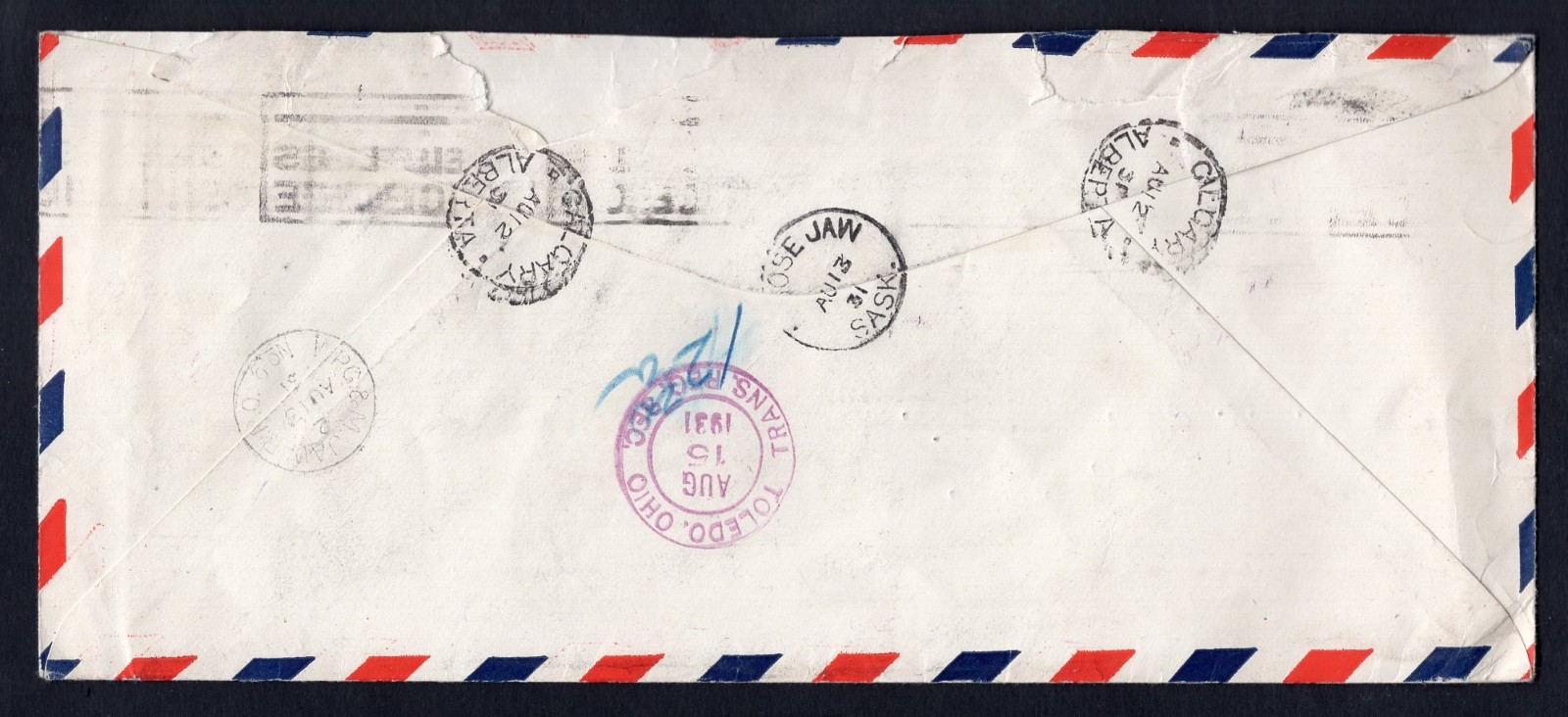CANADA Calgary 1931 Registered Airmail Cover to USA