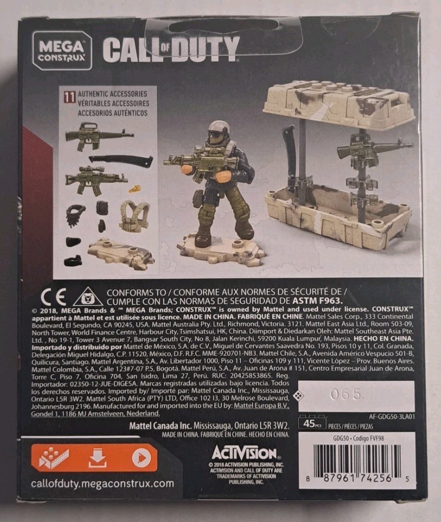 Mega Construx Call of Duty Set # GDG50 DESERT TACTICS WEAPON CRATE Sealed 45pcs