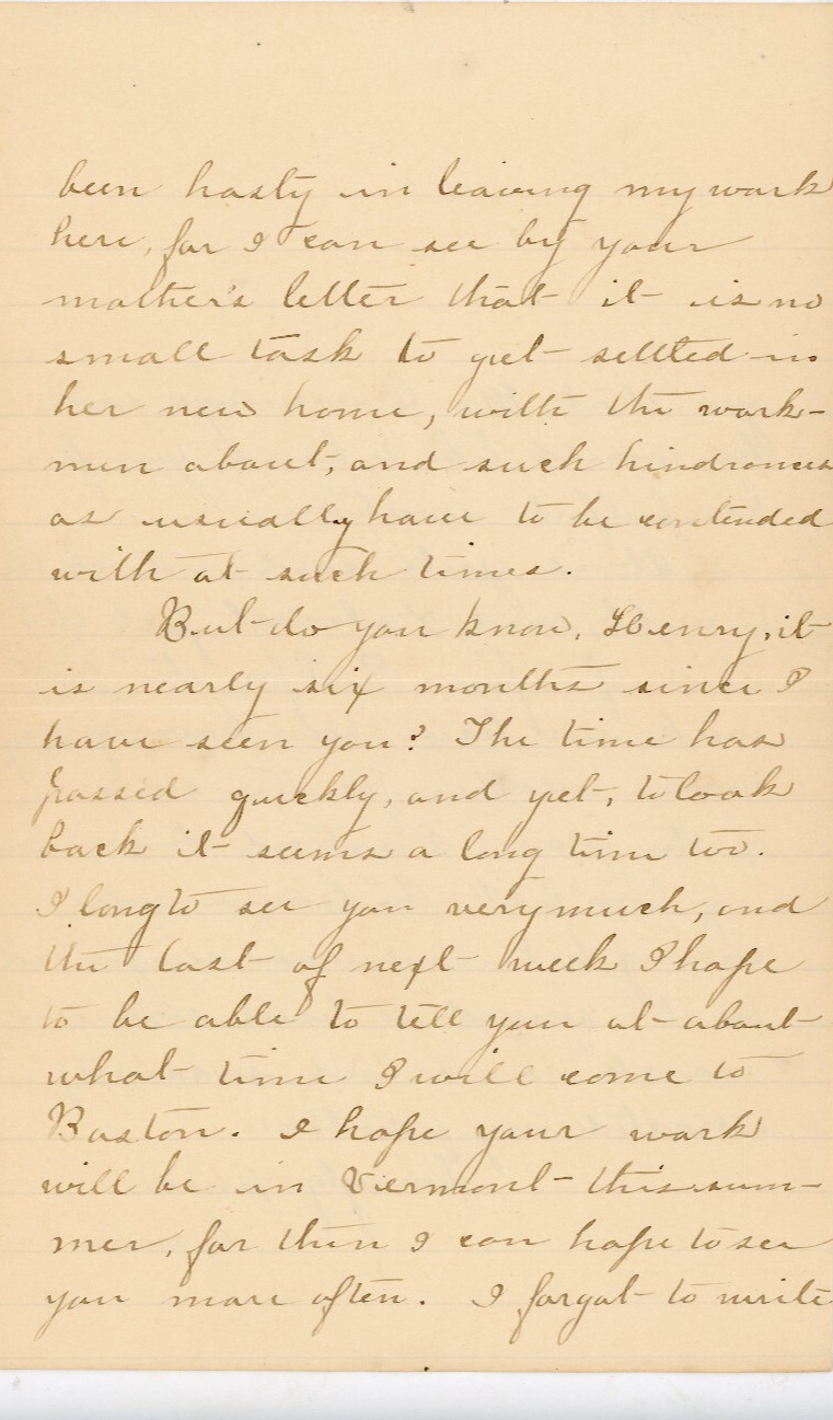 Charming 1891 Handwritten Love Letter from Emma in Meriden, CT - Sweet & Thought