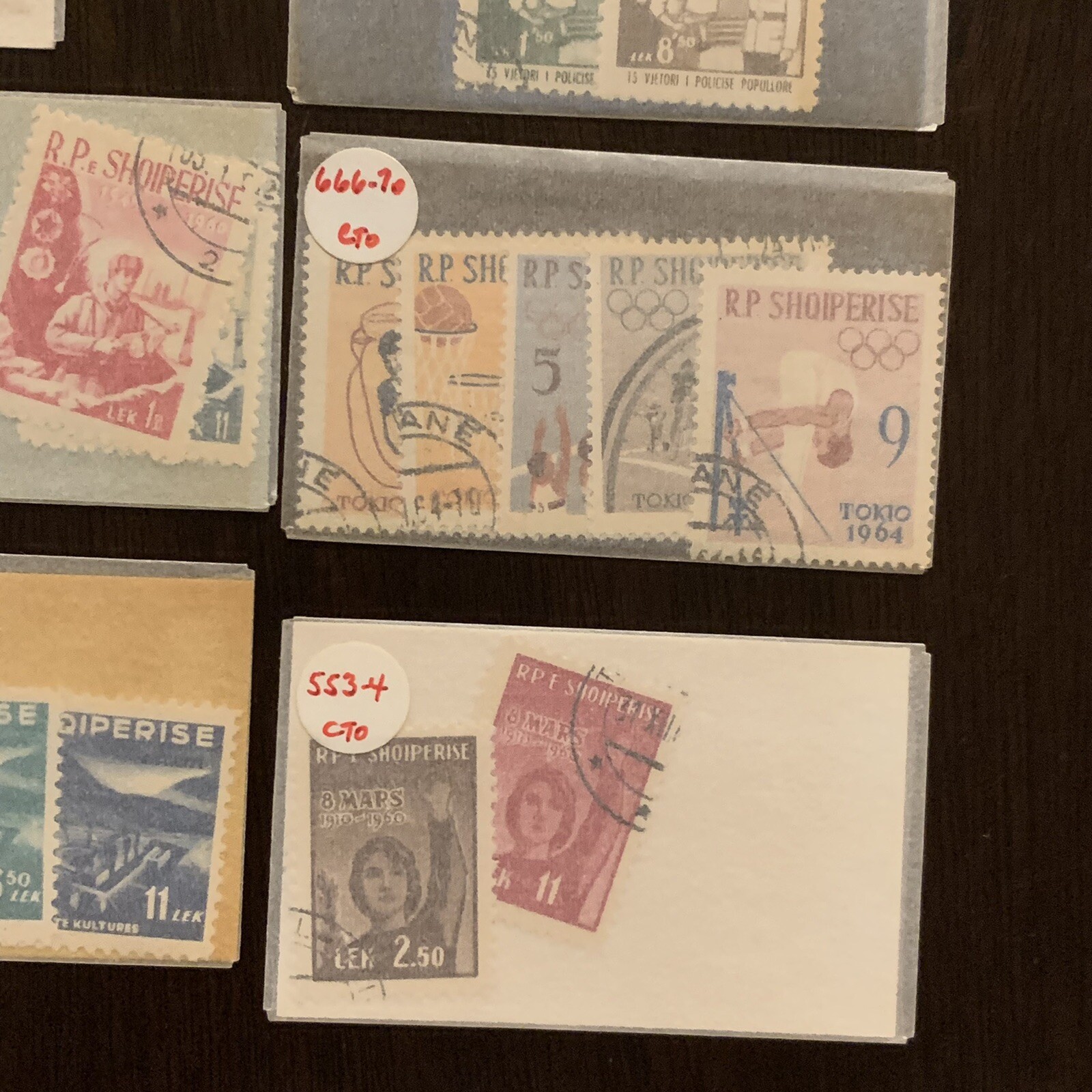 ALBANIA LOT OF STAMPS IN GLASSINES MINT, USED, CTO, SHORT SETS AND MORE