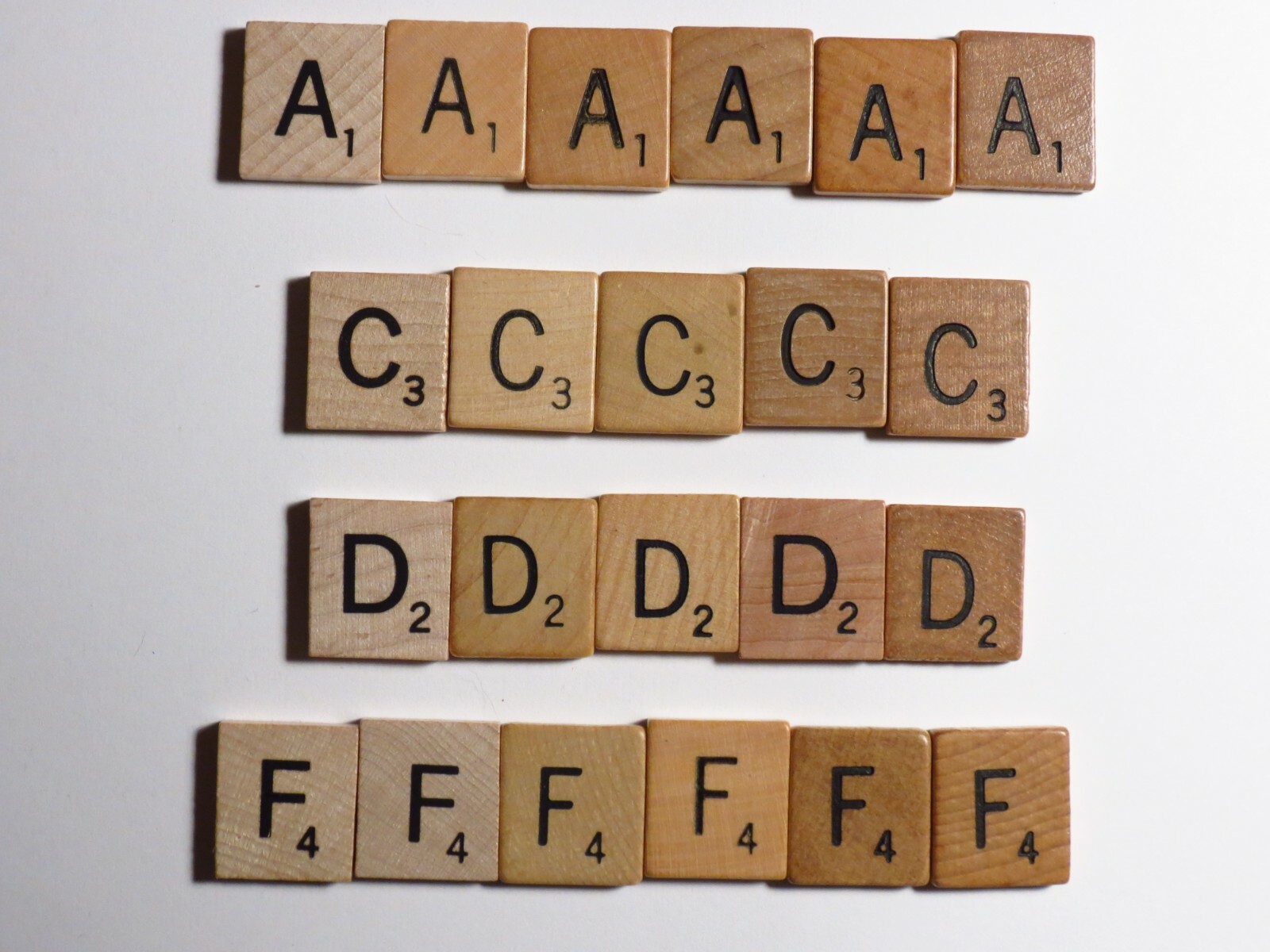 Wood AUTHENTIC Scrabble Tiles, Tan w/ Engraved Black Letters, Single Individual