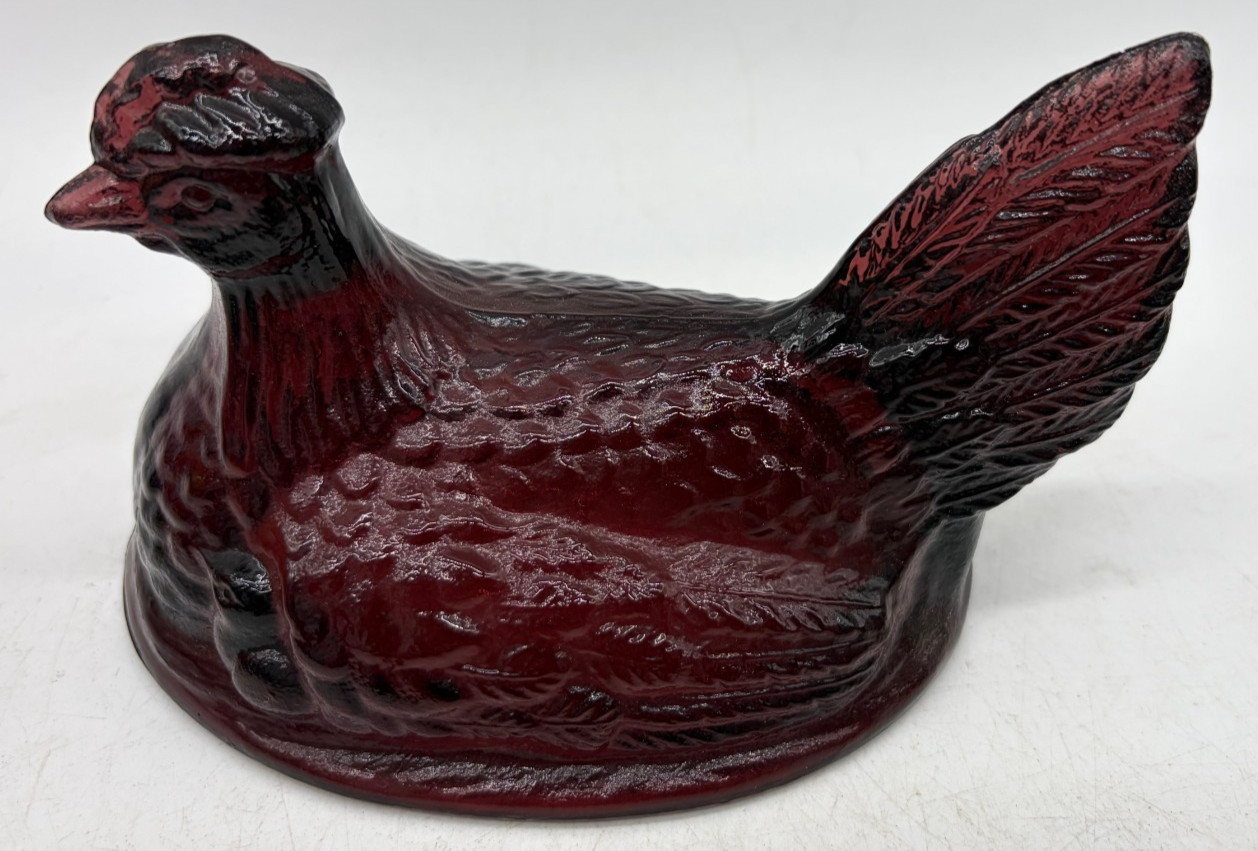 LE Smith Glass Chicken Top ONLY - Amethyst Glass