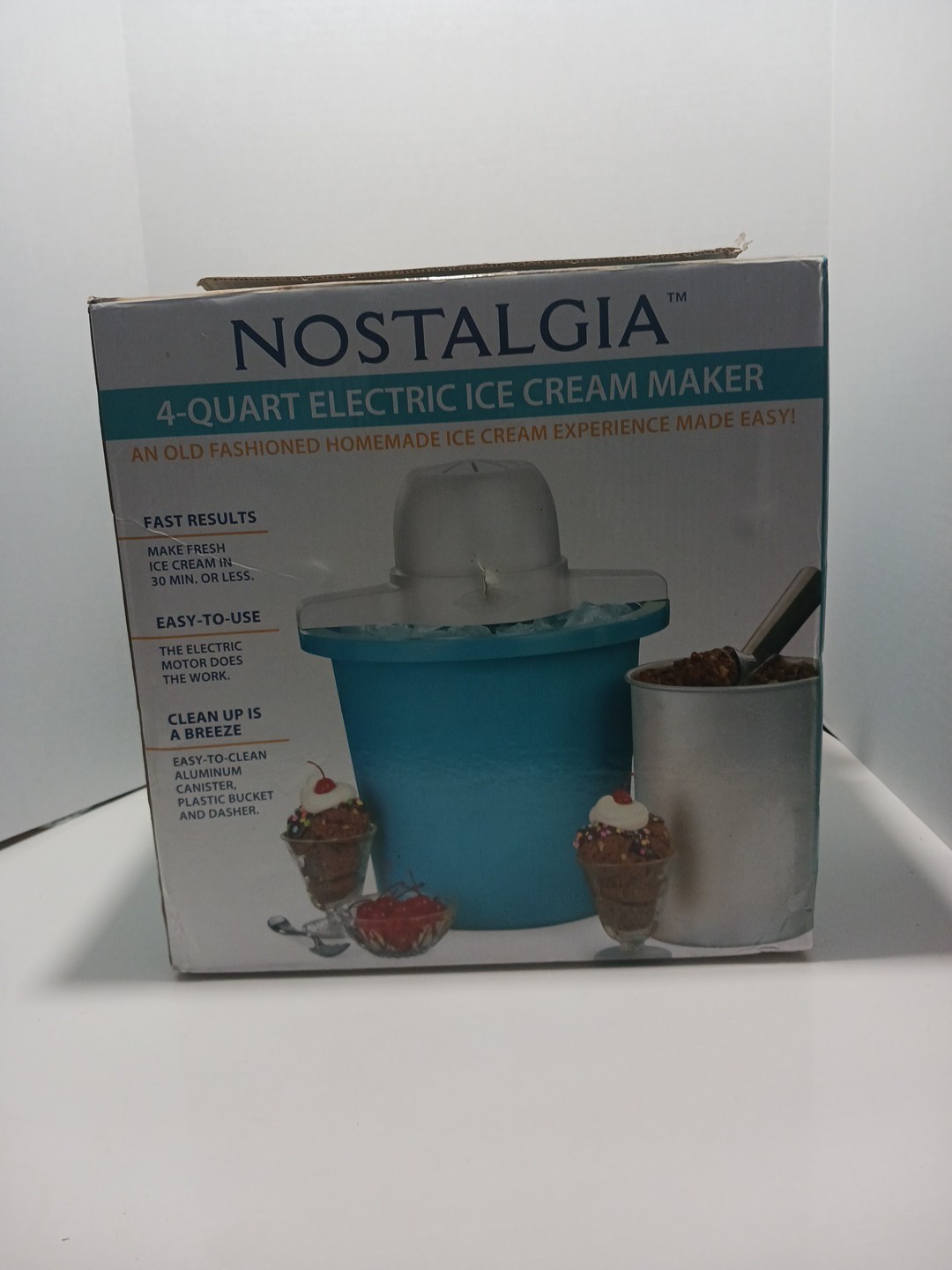 Nostalgia 4 Quart Electric Ice Cream Maker - Brand New Sealed!