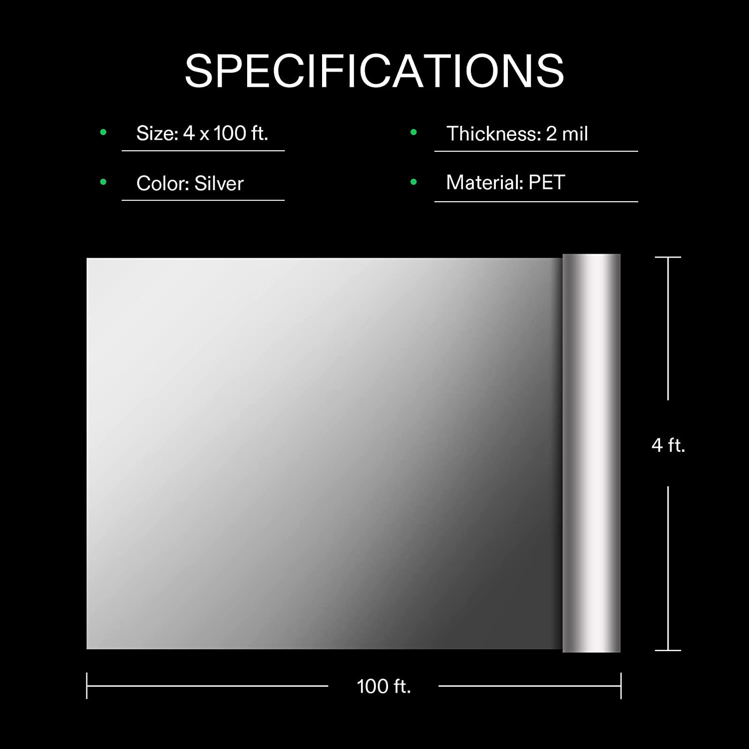 VIVOSUN Highly Reflective Mylar Film Roll 4FT x 100FT for Grow Room