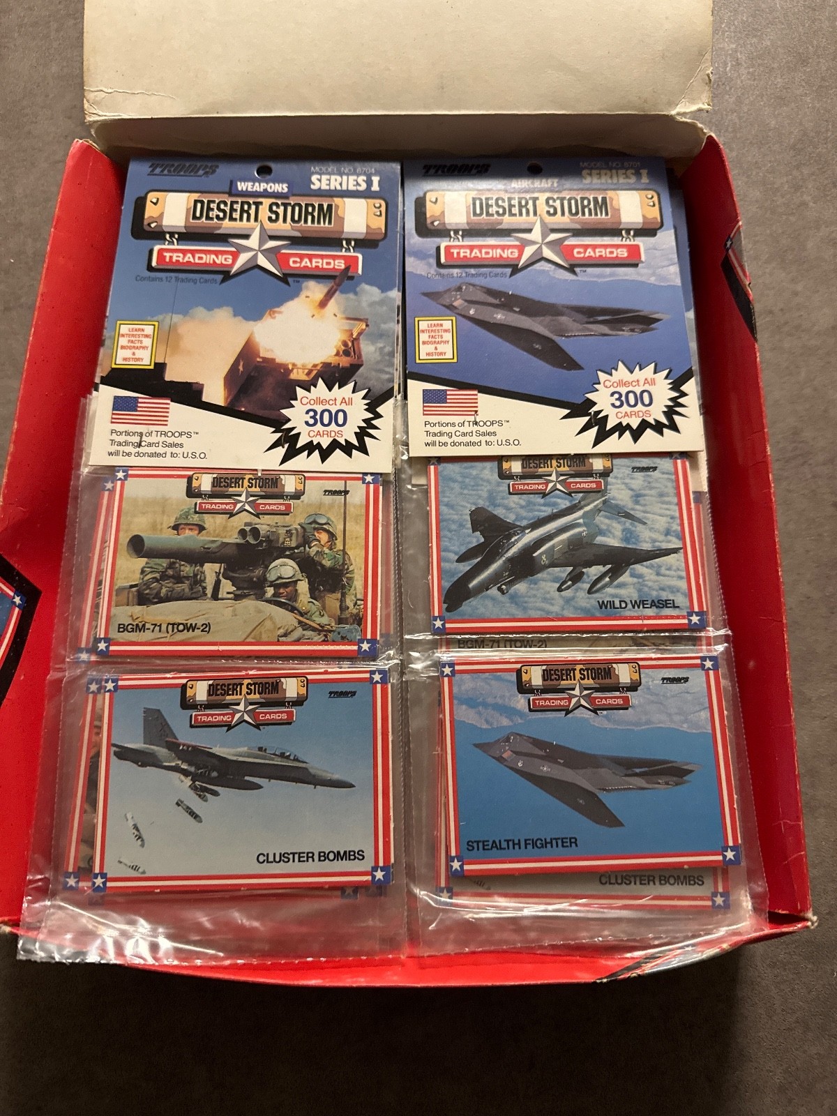 troops Desert Storm Trading Cards 37 sealed packs. w/box