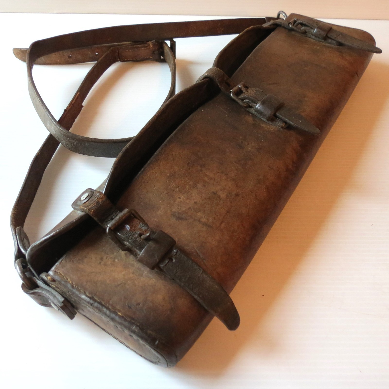 Antique Leather Cartridge Box Case Civil War Era 17 3/4" L