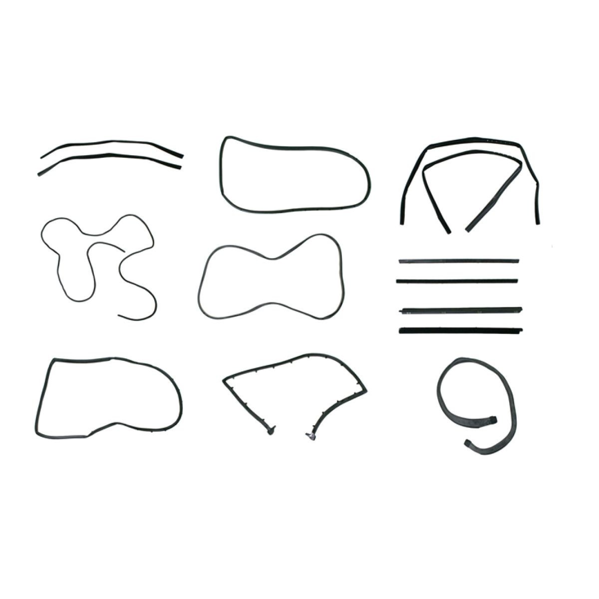 Rubber Weatherstrip Seal Kit Set For Full Doors for 87-95 Jeep Wrangler 13 Piece