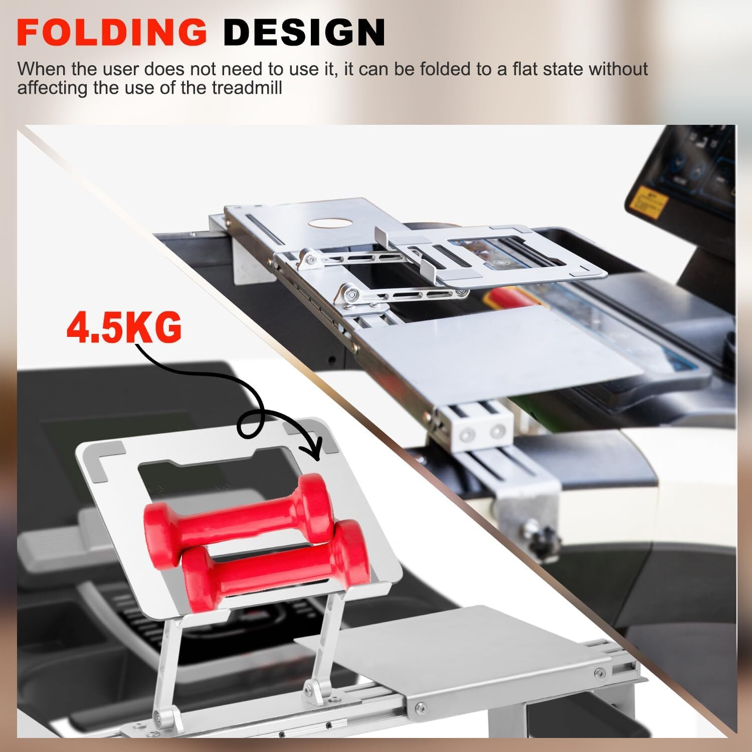 Treadmill Laptop Holder Adjustble Height Width