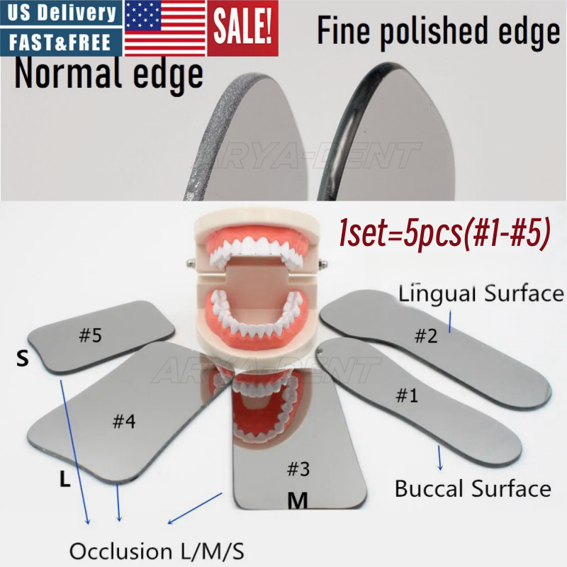 5pcs Dental Orthodontic Intra oral Photo Mirrors Glass Reflector Mouth Mirror