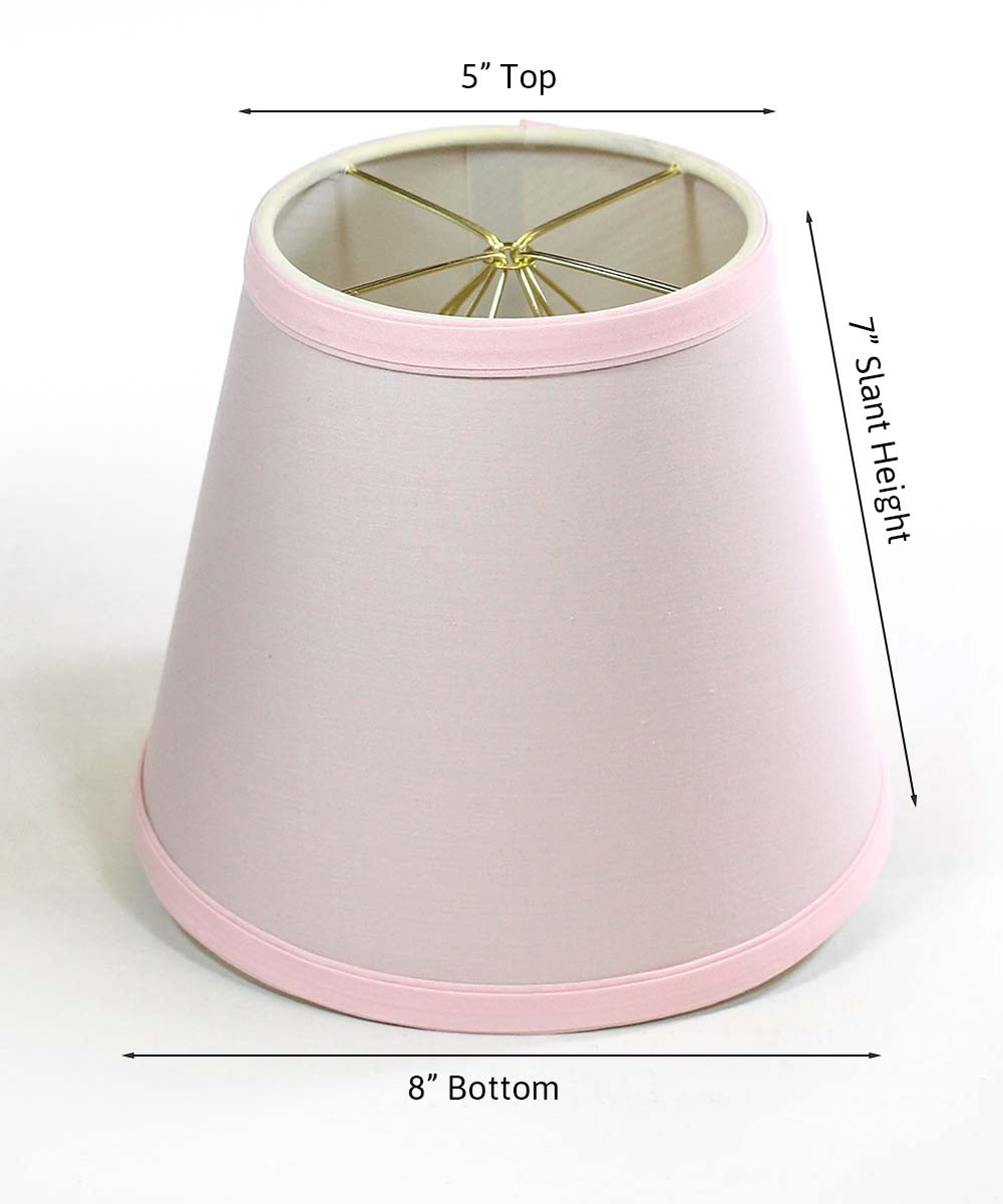 5x8x7 Empire Linen Edison Clip On Lamp Shade Pale Dogwood Pink