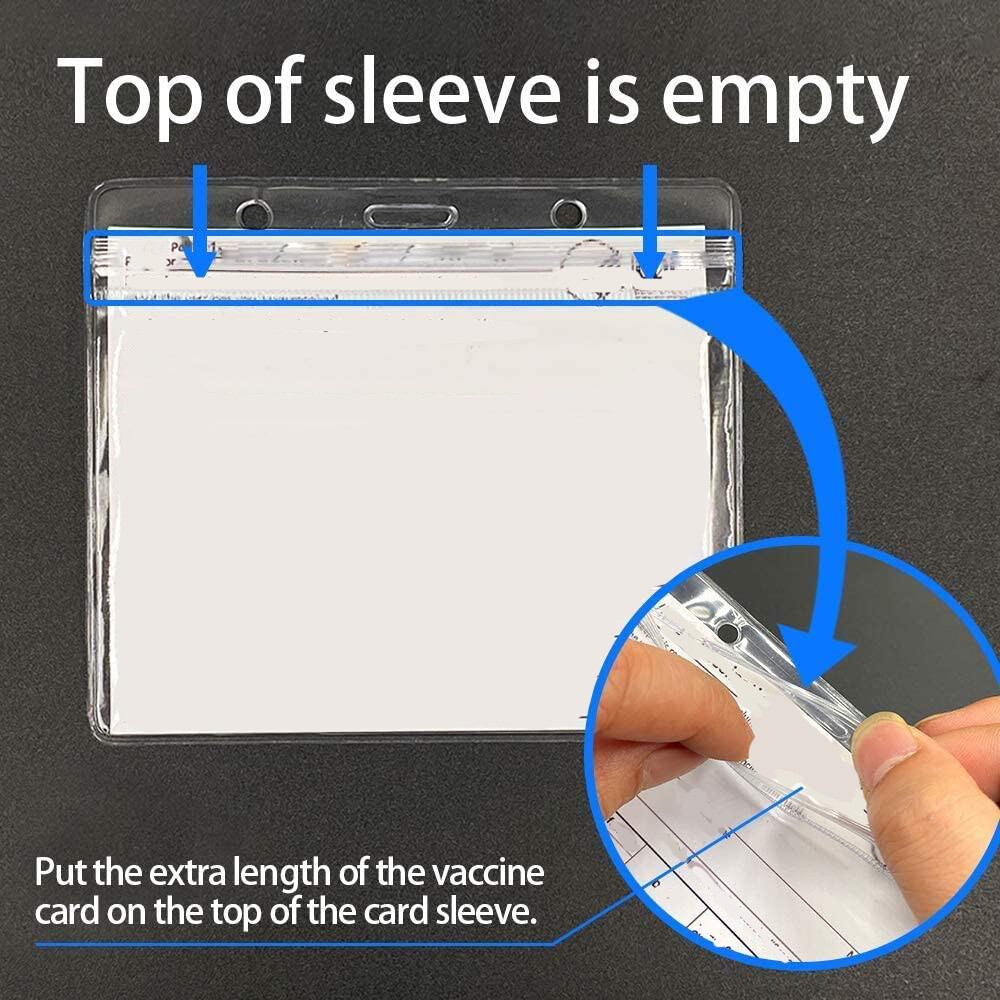 5 Pack Clear Vaccination Card Protector 4x3" Vaccine Record Holder Badge Sleeve